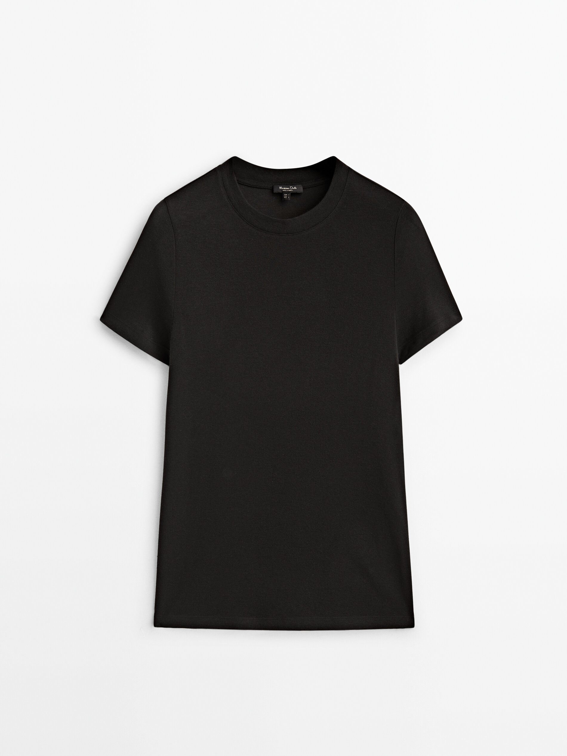 Camiseta manga corta mezcla modal cashmere - NEGRO
