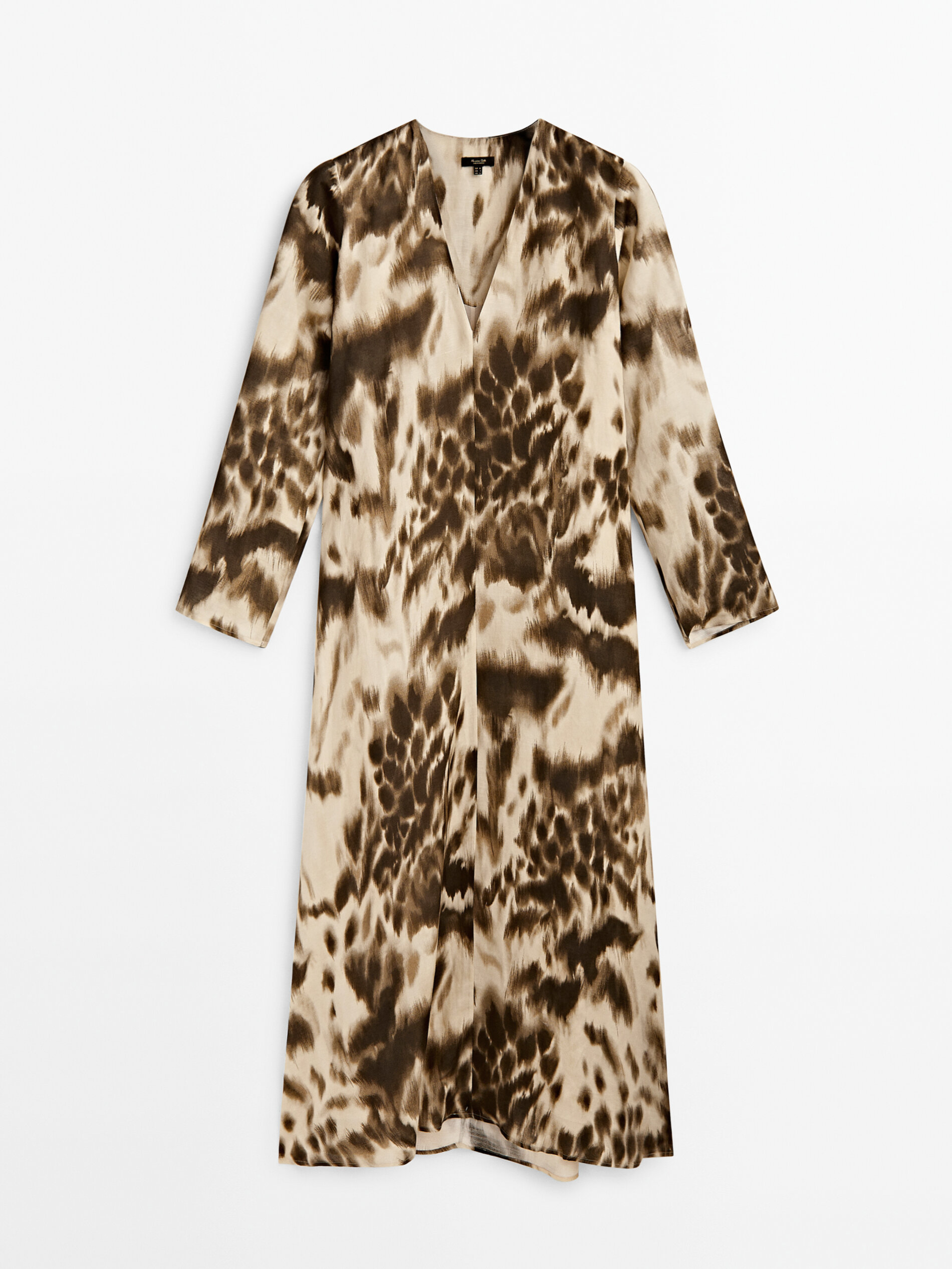 Vestido estampado animal - MARRÓN