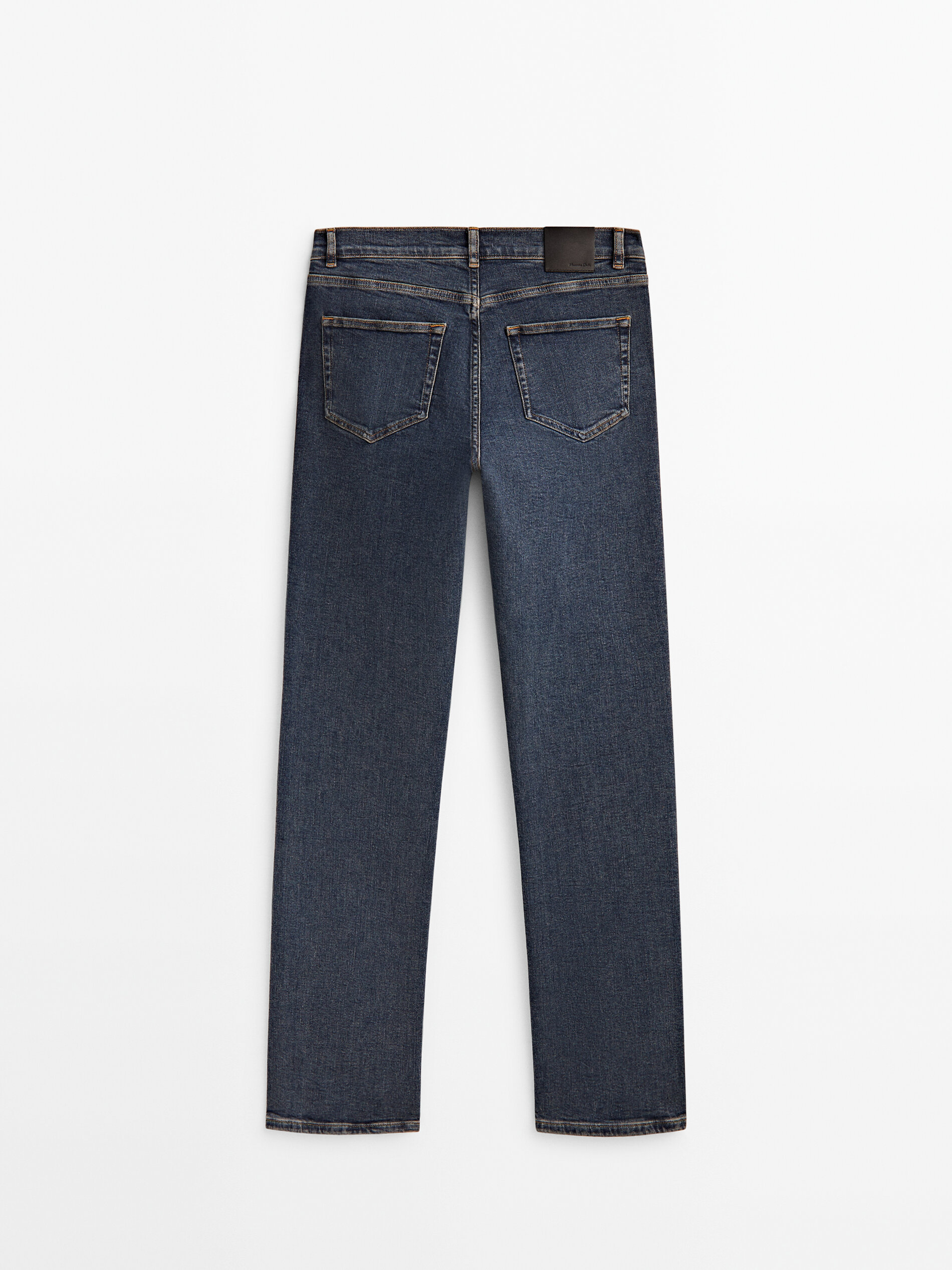 Pantalón vaquero tiro alto recto stretch - AZUL MEDIO