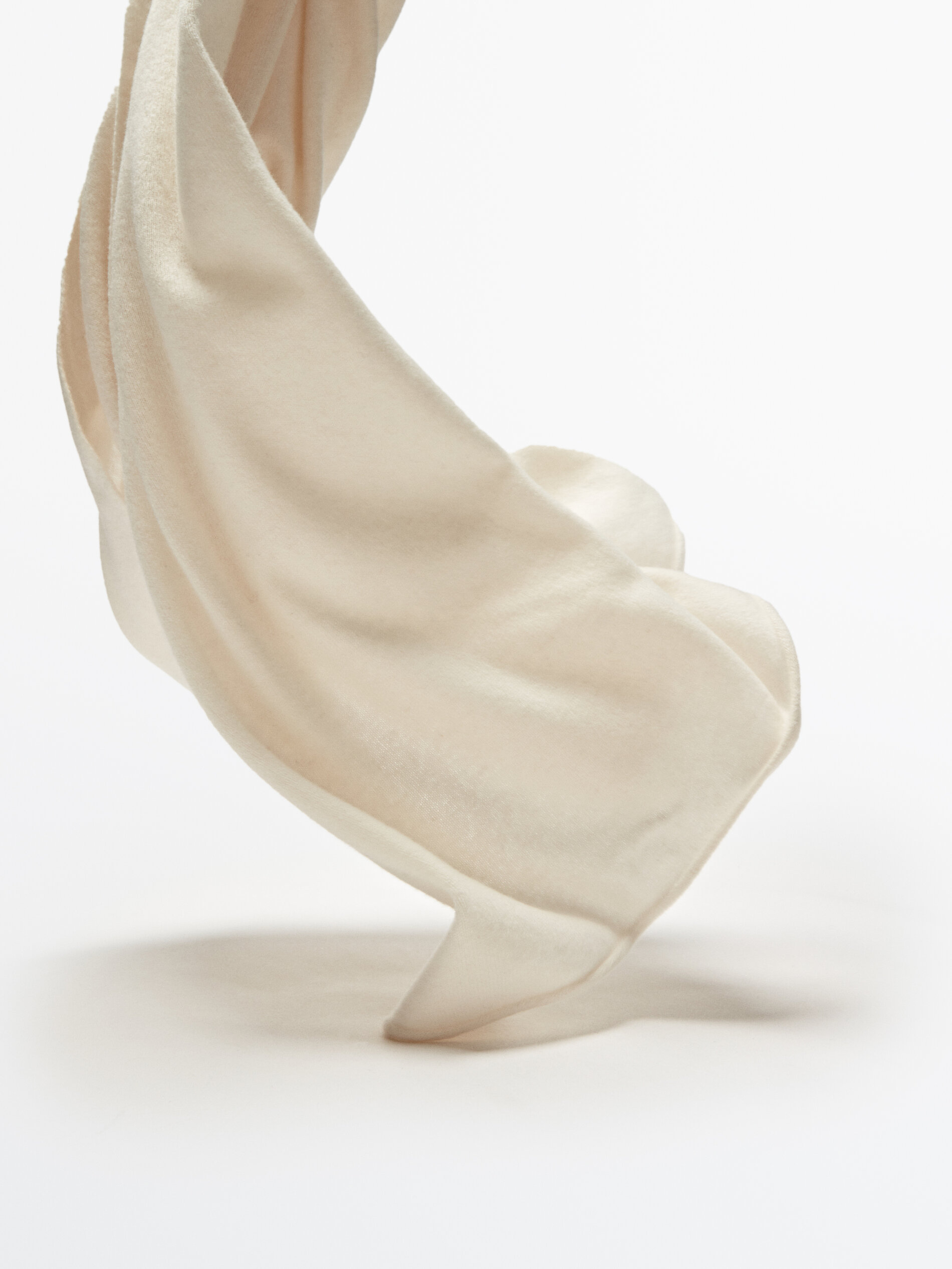 Bufanda punto fino lana cashmere - CRUDO