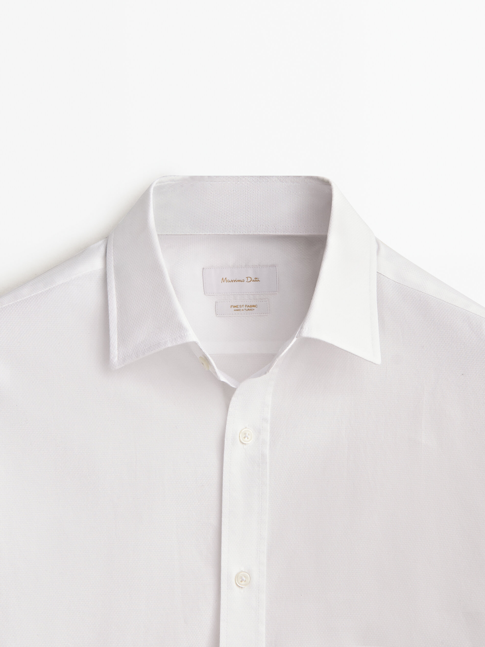 Camisa estructura algodón slim fit - BLANCO