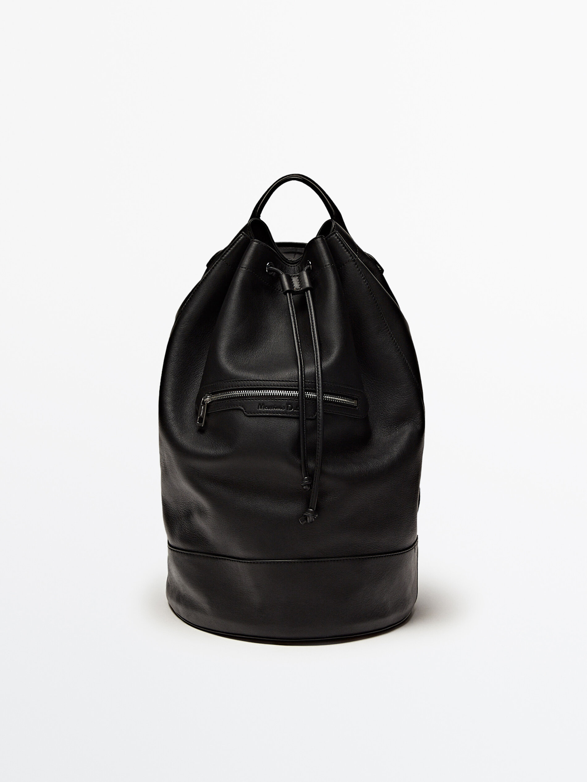 Mochila negra piel - NEGRO