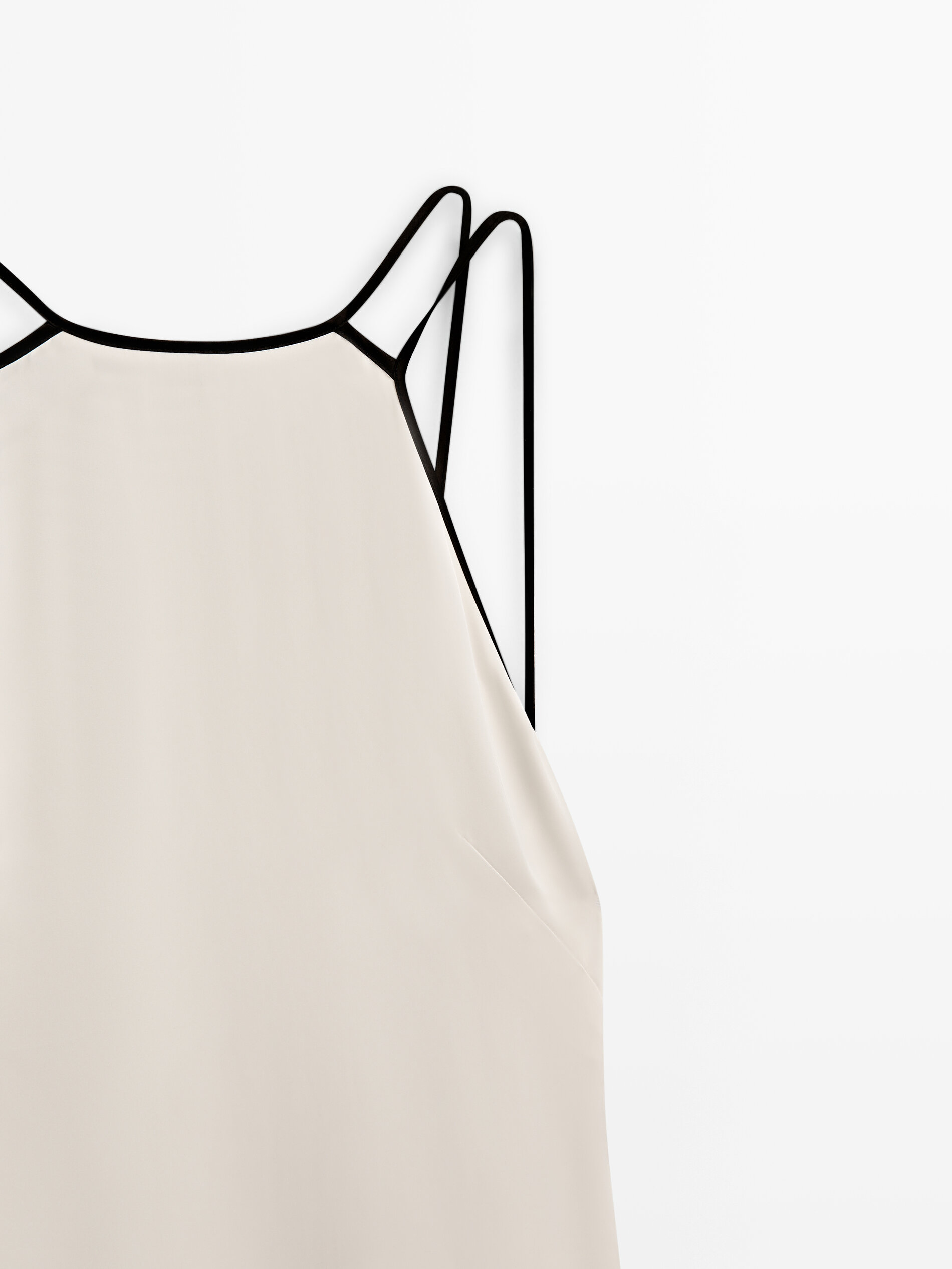 Vestido lencero contraste -Studio - CRUDO