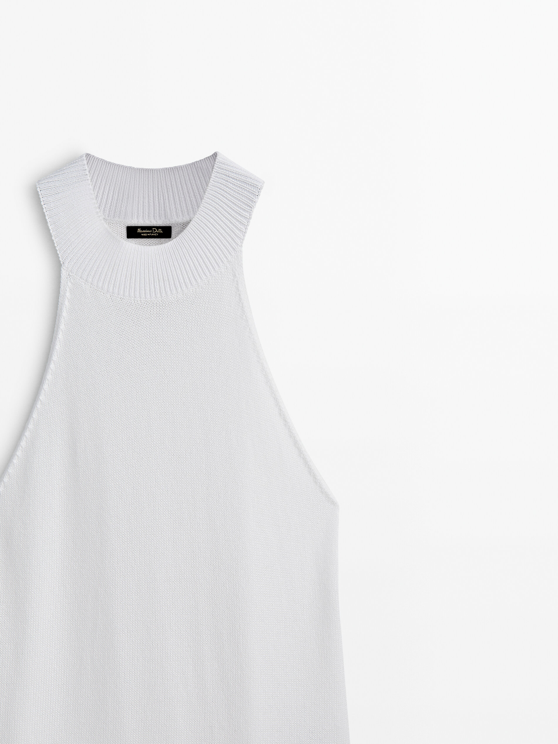 Top punto cuello perkins conjunto - BLANCO