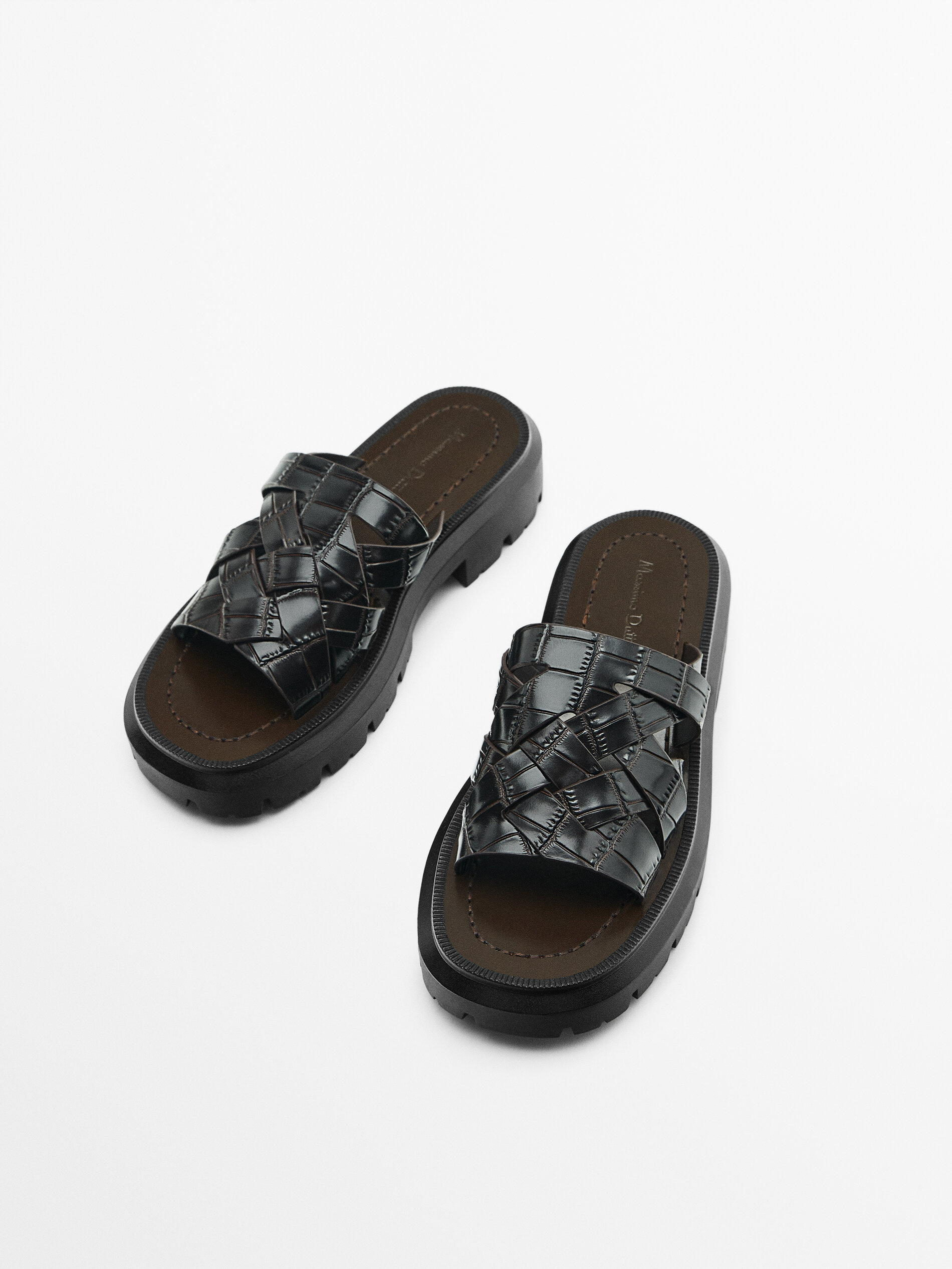 Sandalia piel pala super track - MARRÓN