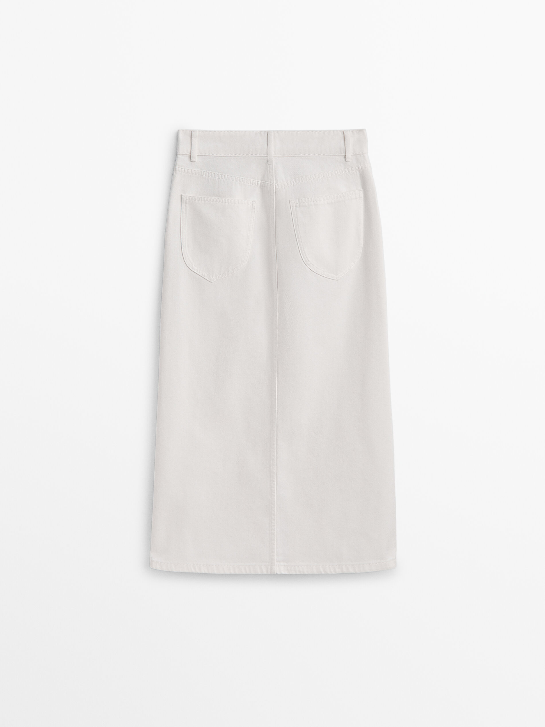 Falda denim tiro alto - CRUDO