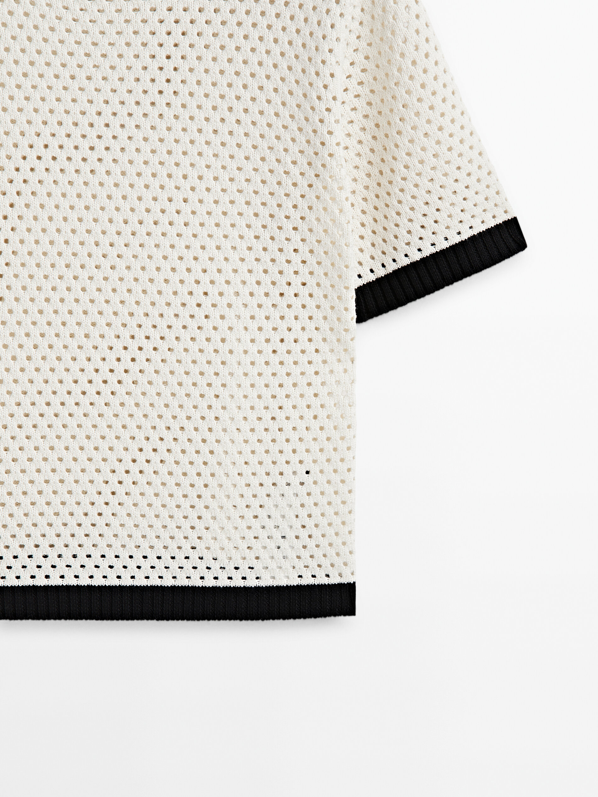 Jersey punto calado contraste - CRUDO