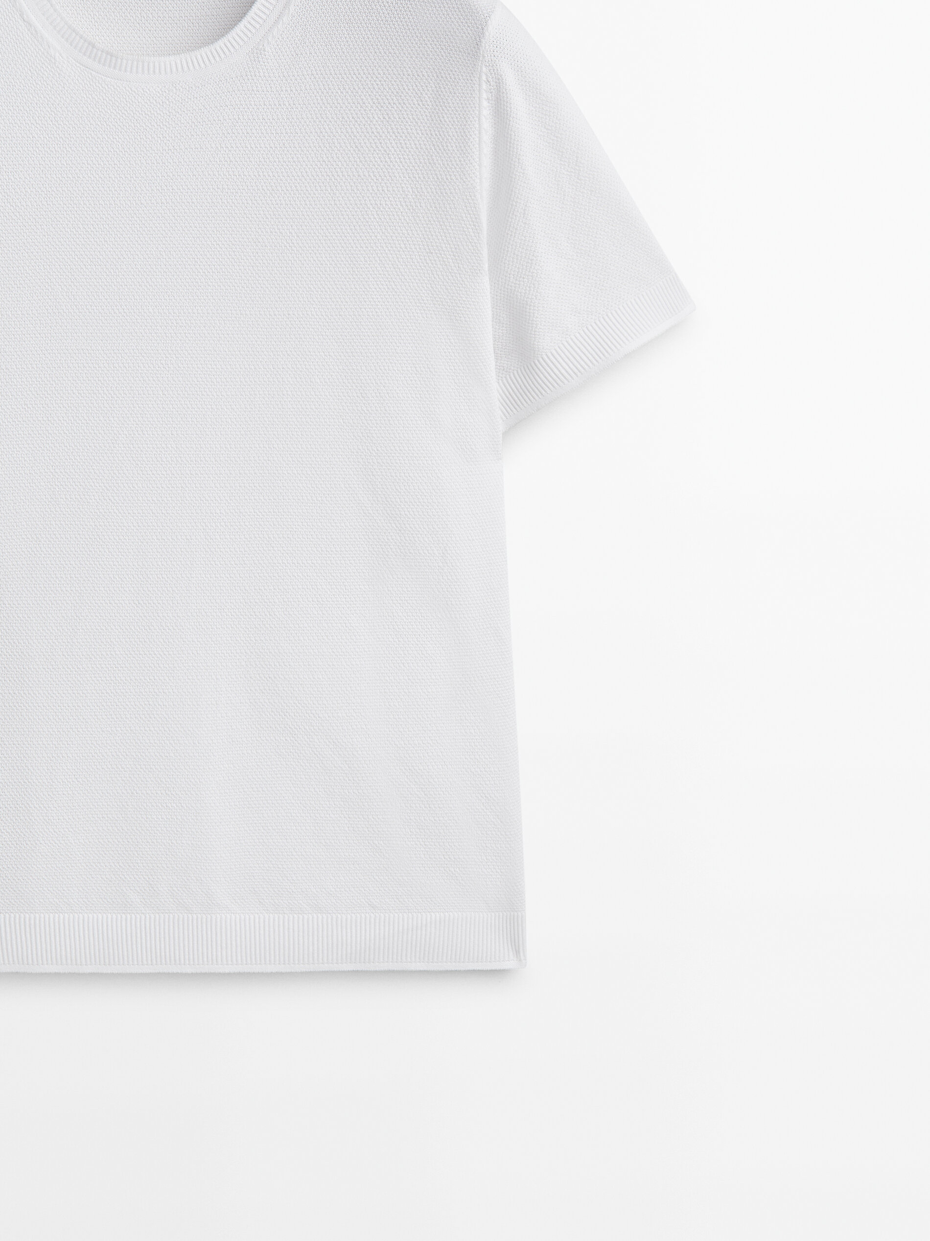 Jersey punto estructura manga corta - BLANCO
