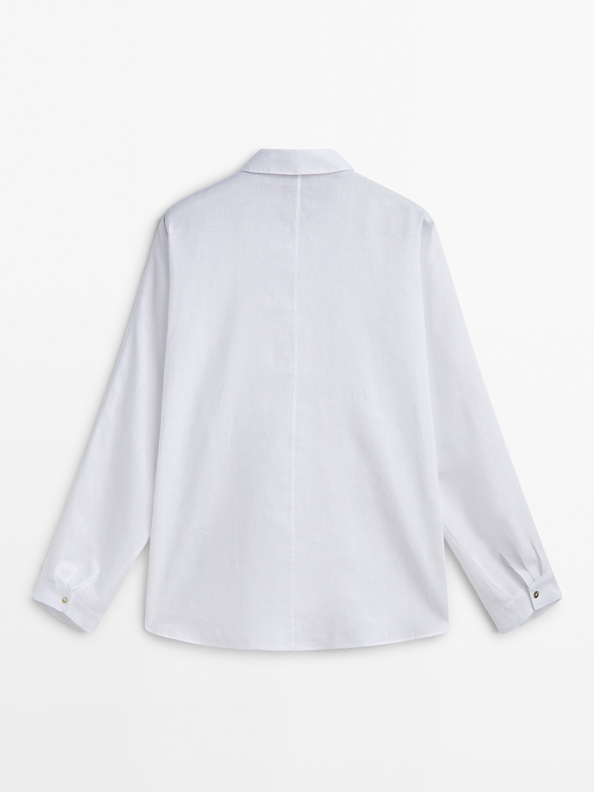 Camisa 100% lino bolsillos - BLANCO