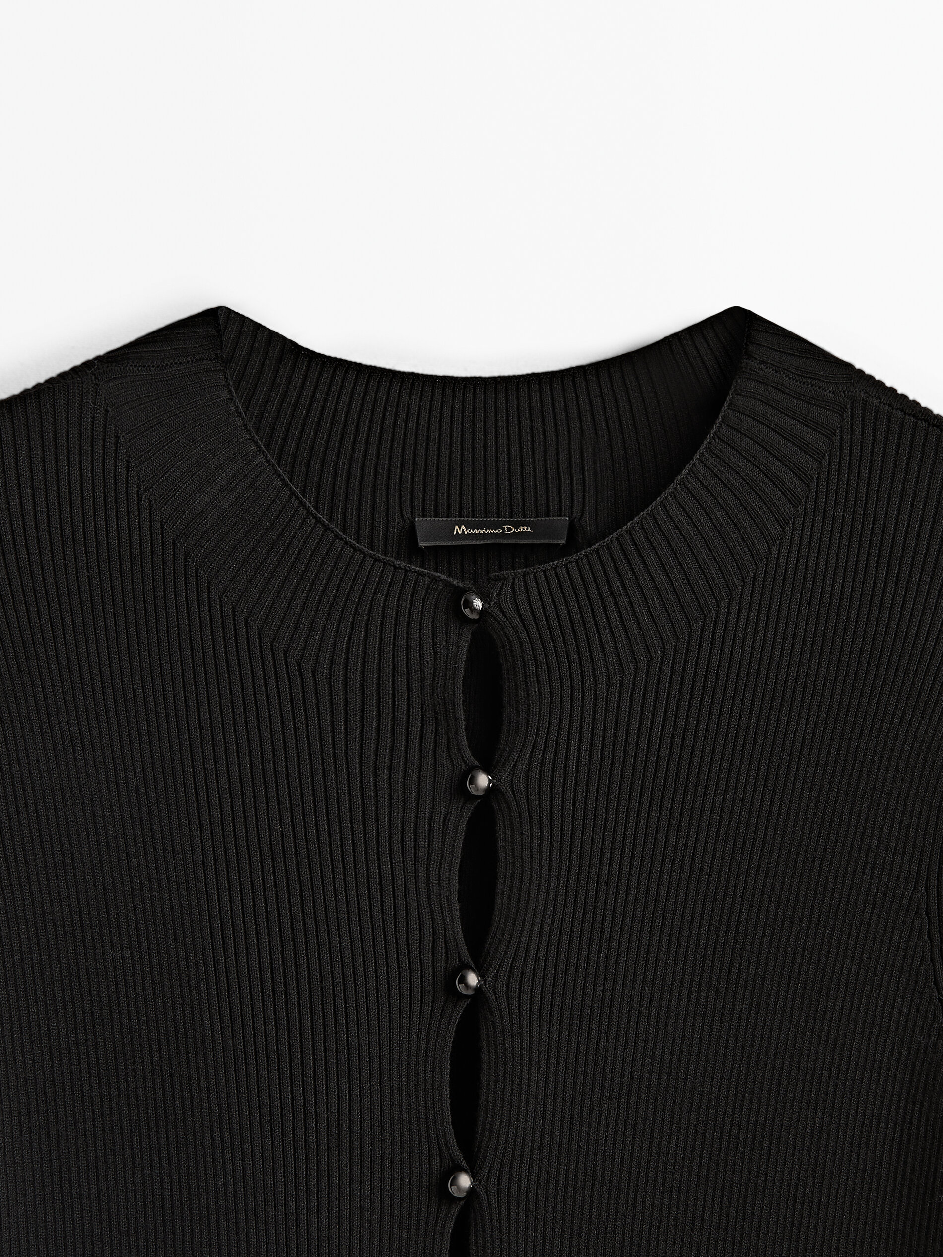 Vestido canale negro botones - NEGRO