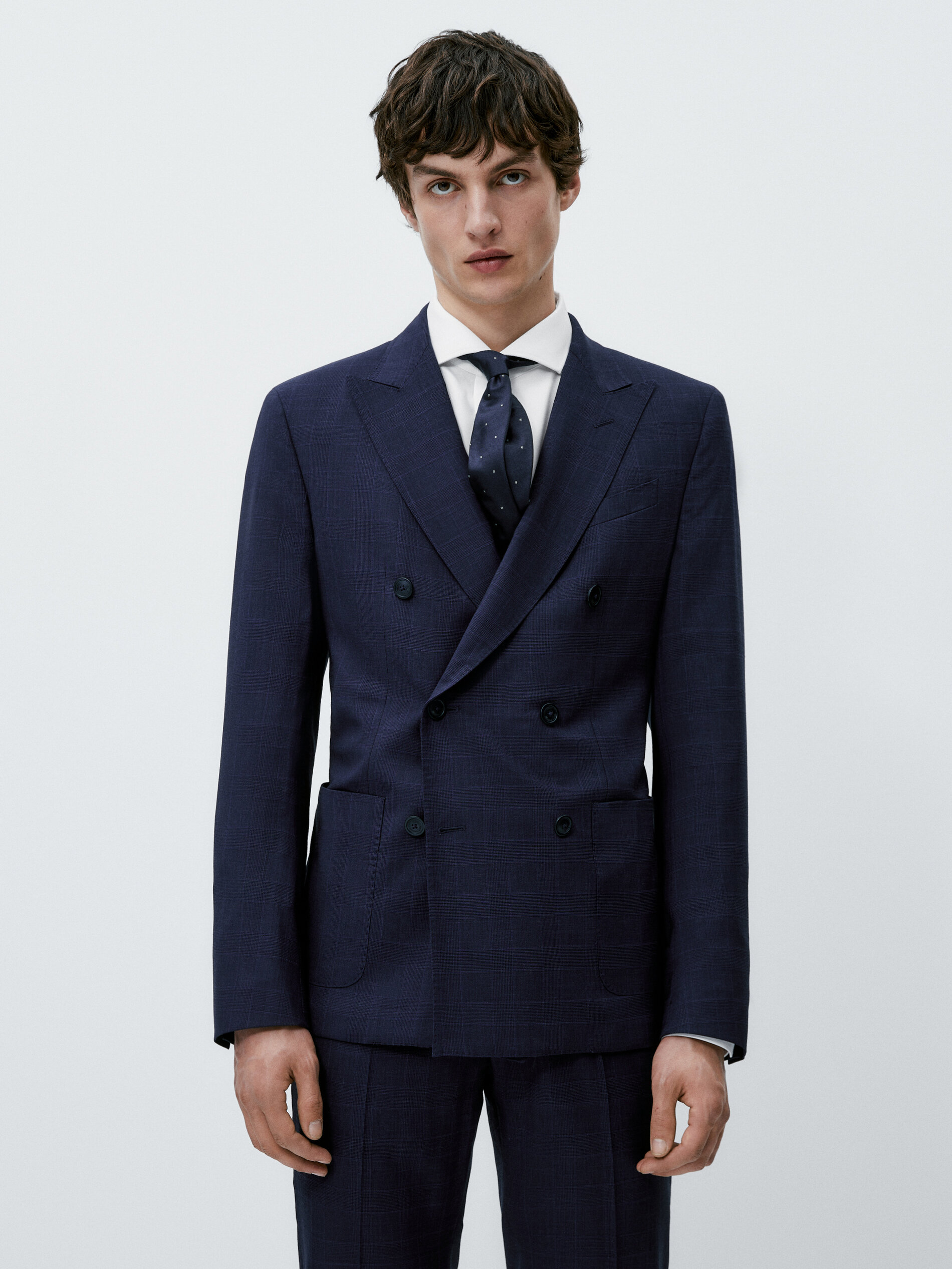 Americana traje cruzada half canvas cuadros - AÑIL