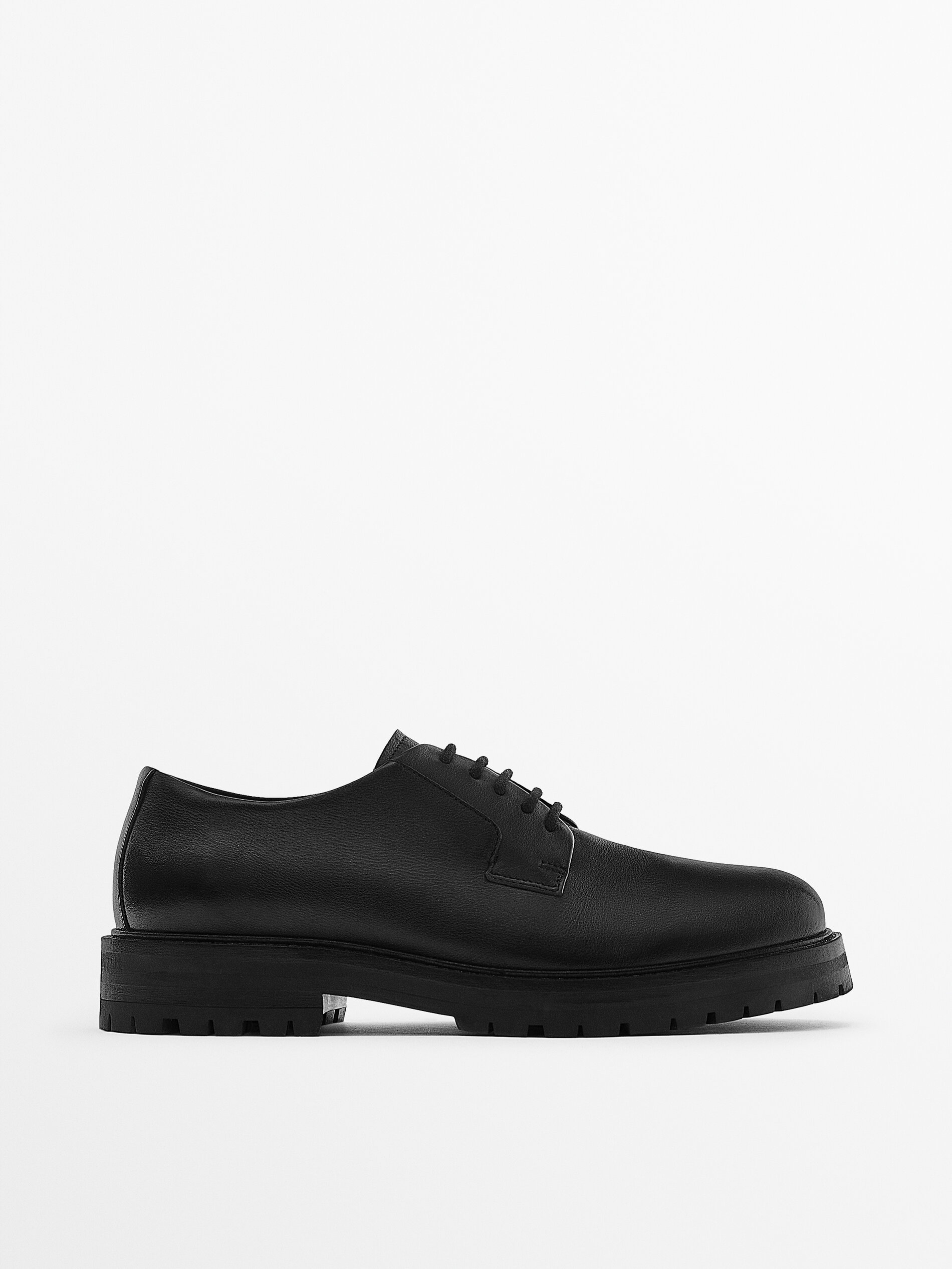 Zapato blucher piel napa negro - NEGRO