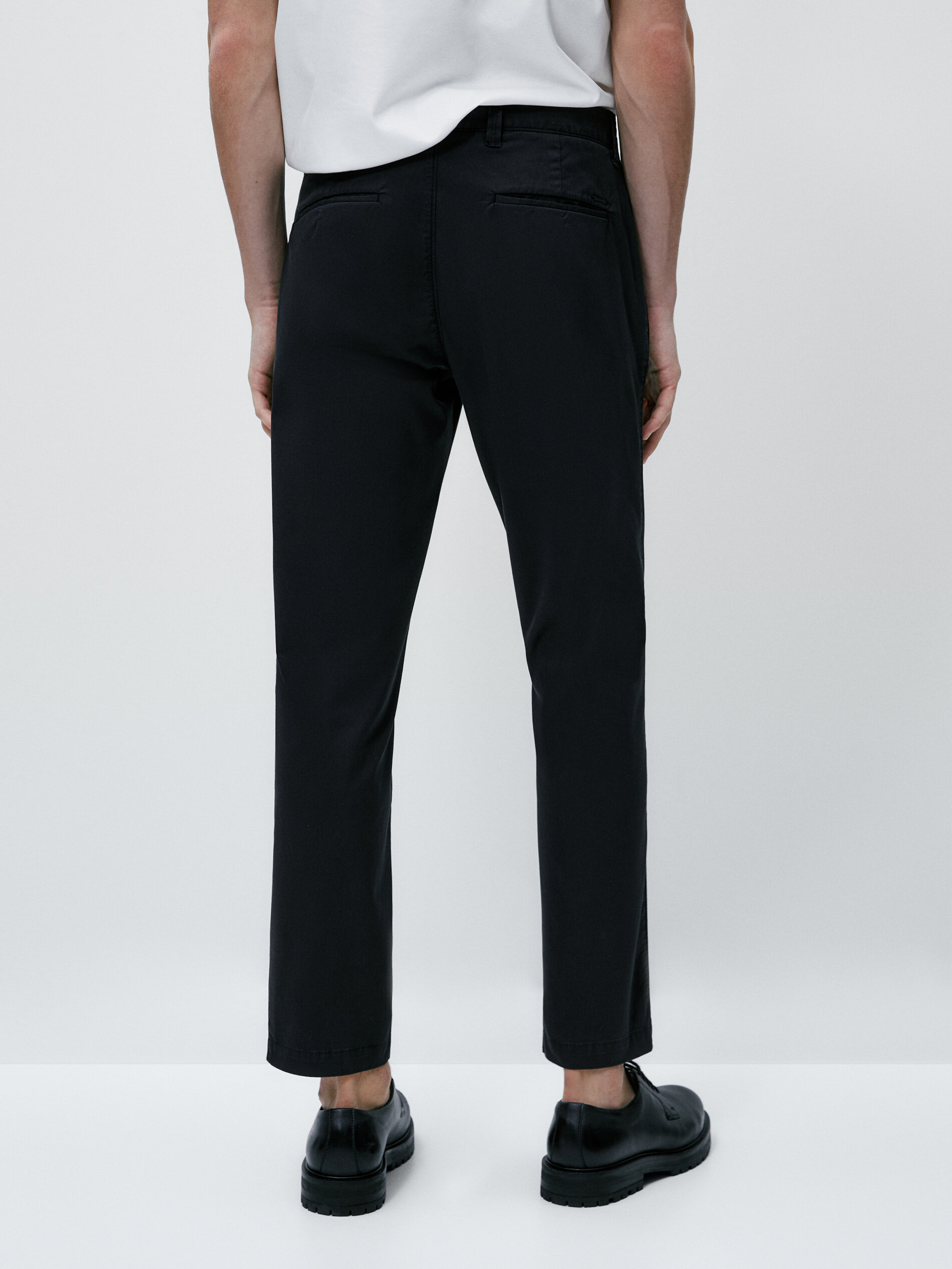 Pantalón chino mezcla algodón tapered fit - AZUL MARINO