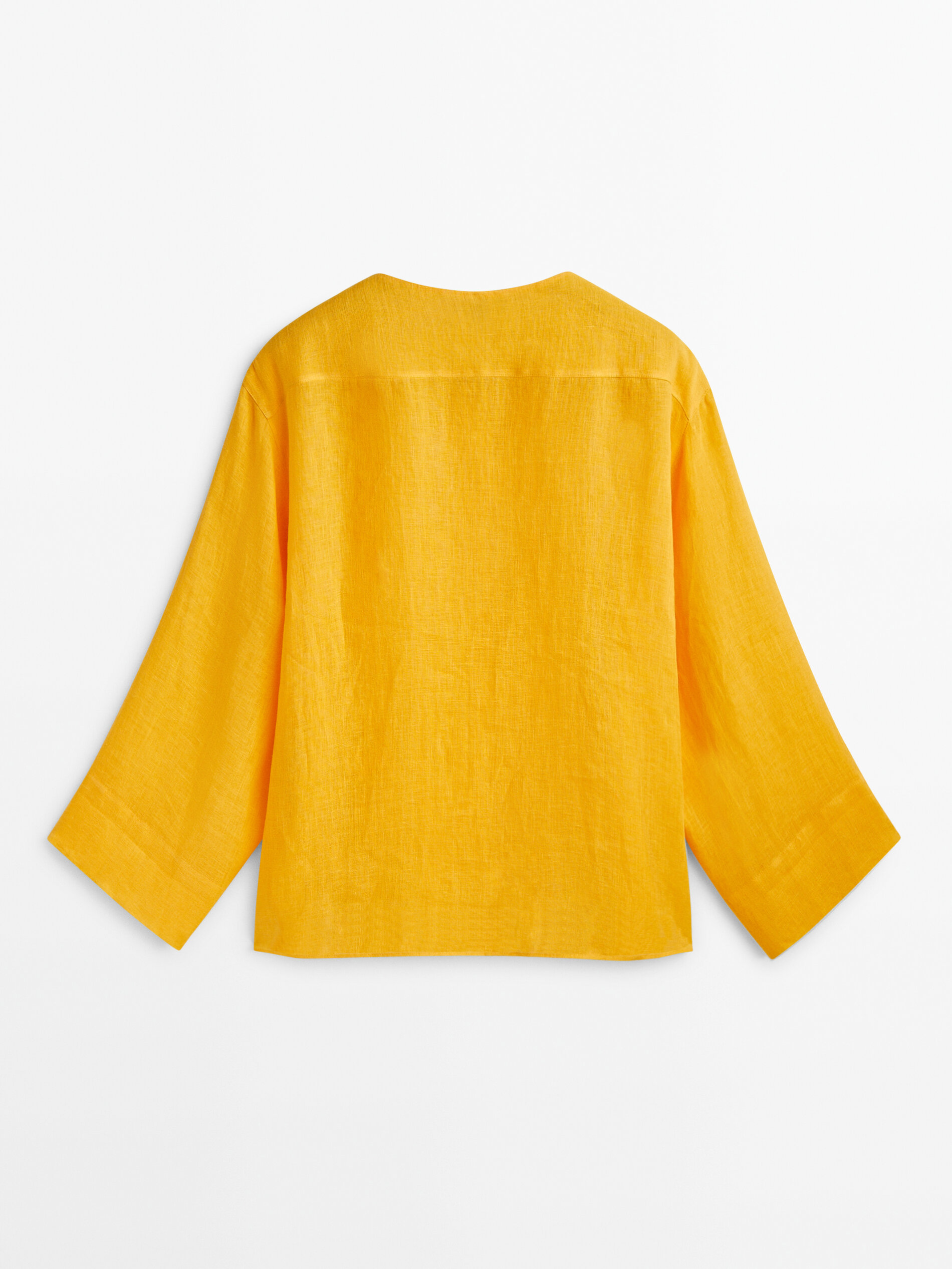 Camisa 100% lino manga ancha - AMARILLO FLUOR