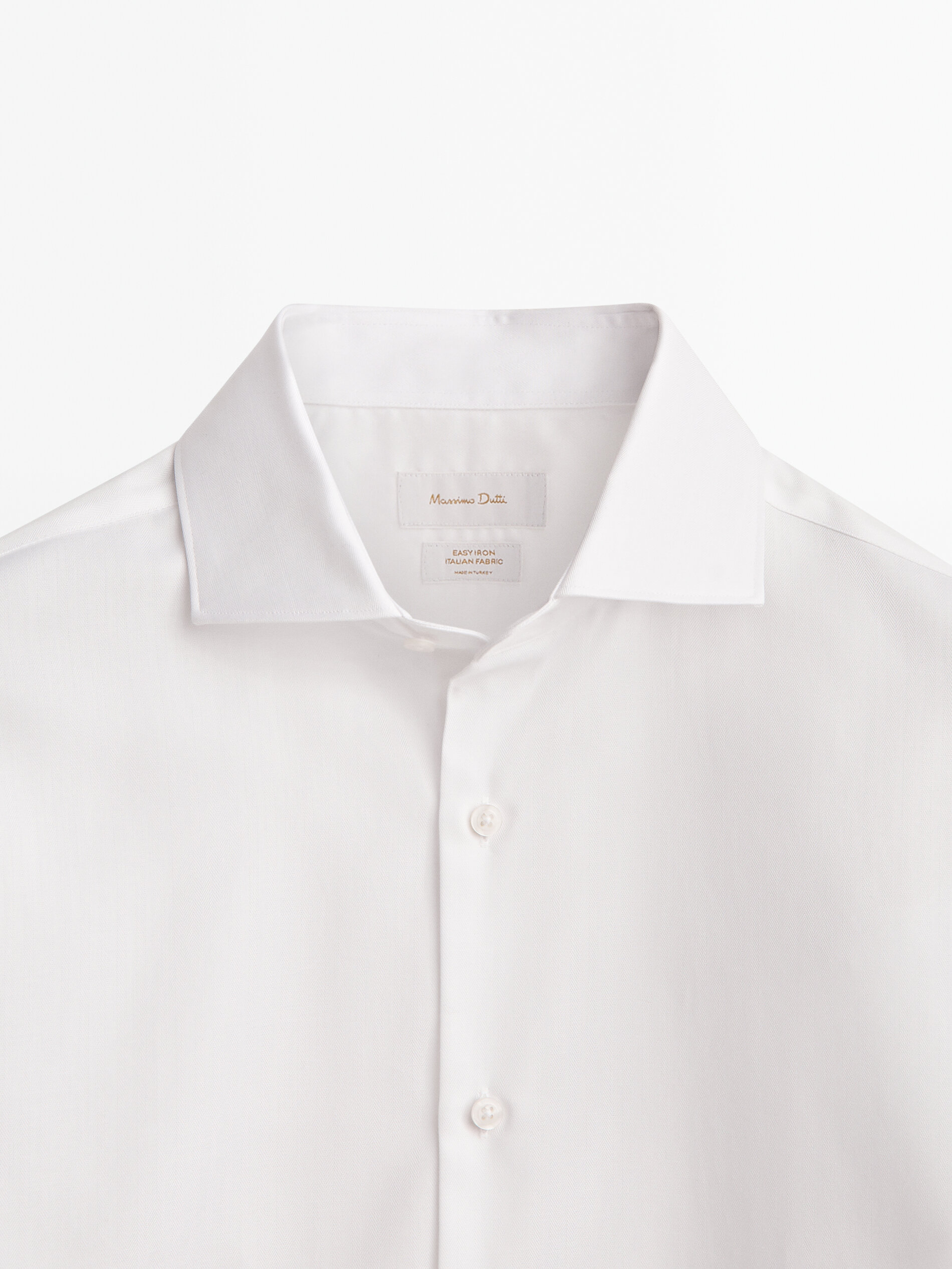 Camisa espiga regular fit doble puño - BLANCO