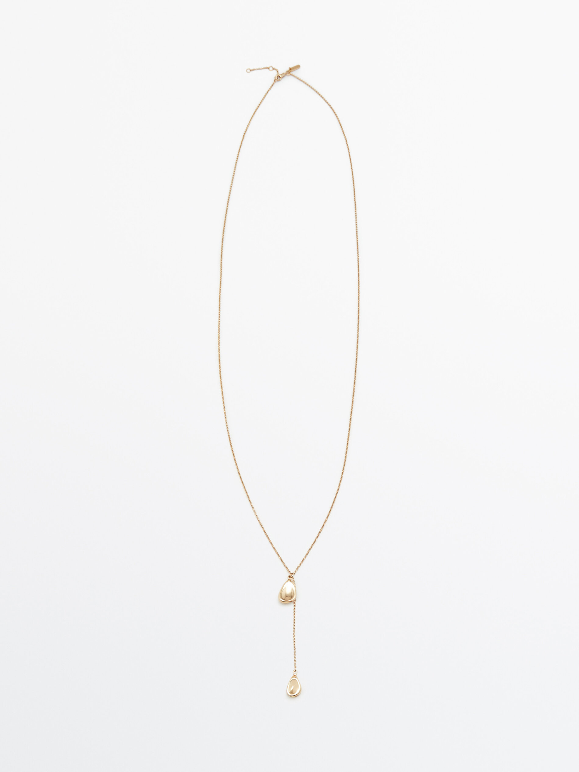 Collar largo piezas ovaladas - DORADO