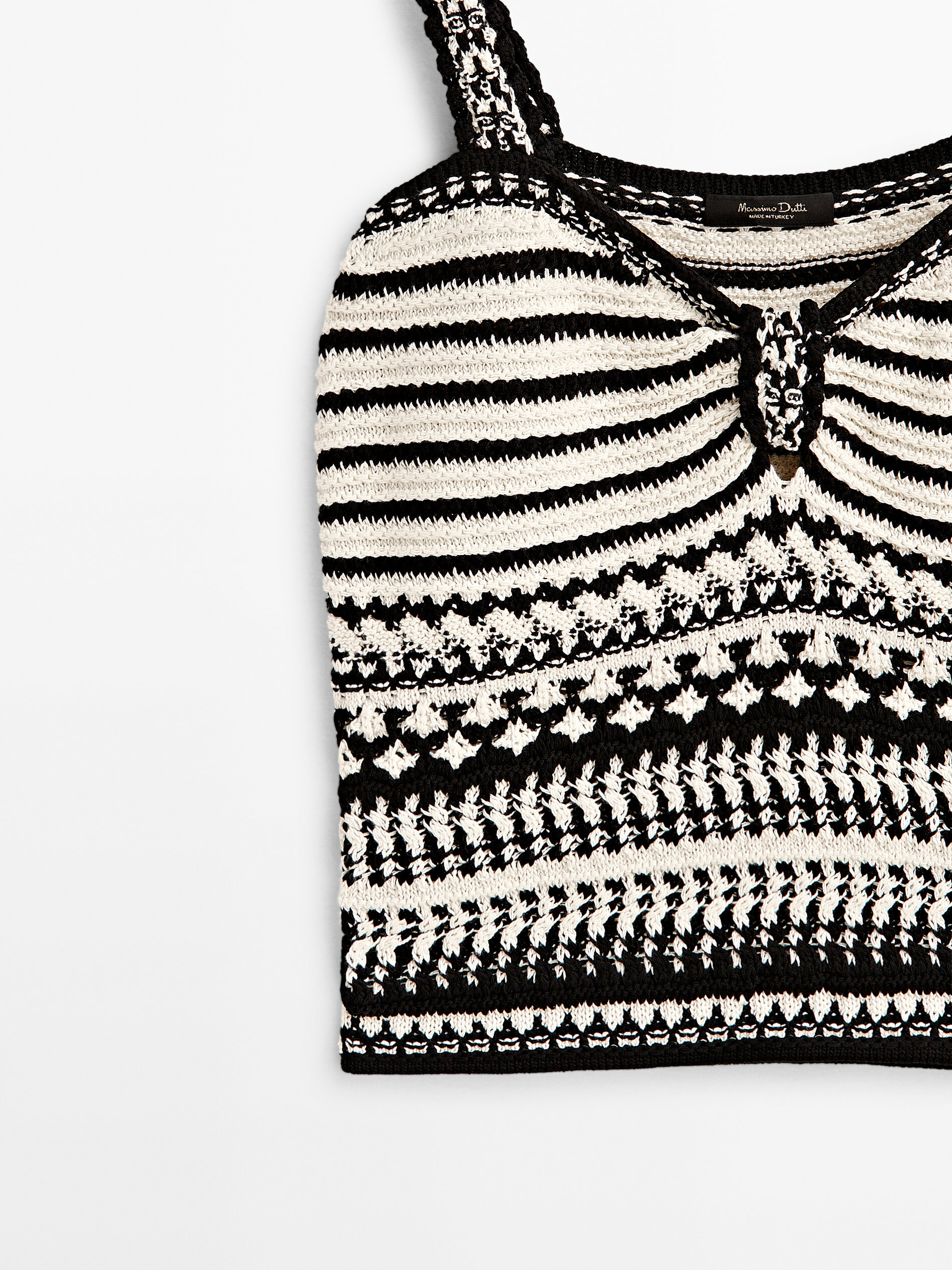 Top punto jacquard - CRUDO