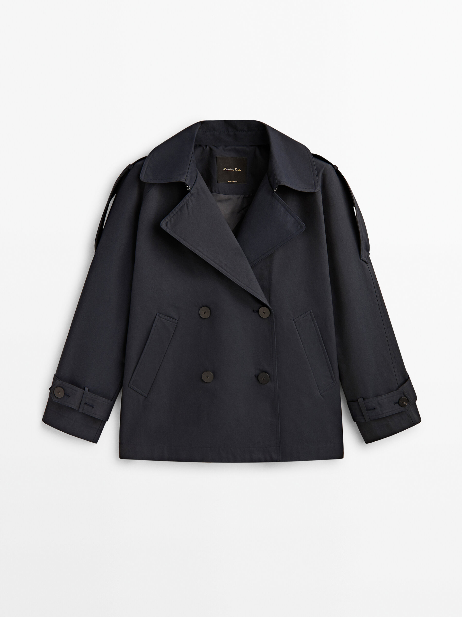 Gabardina corta botones - AZUL MARINO