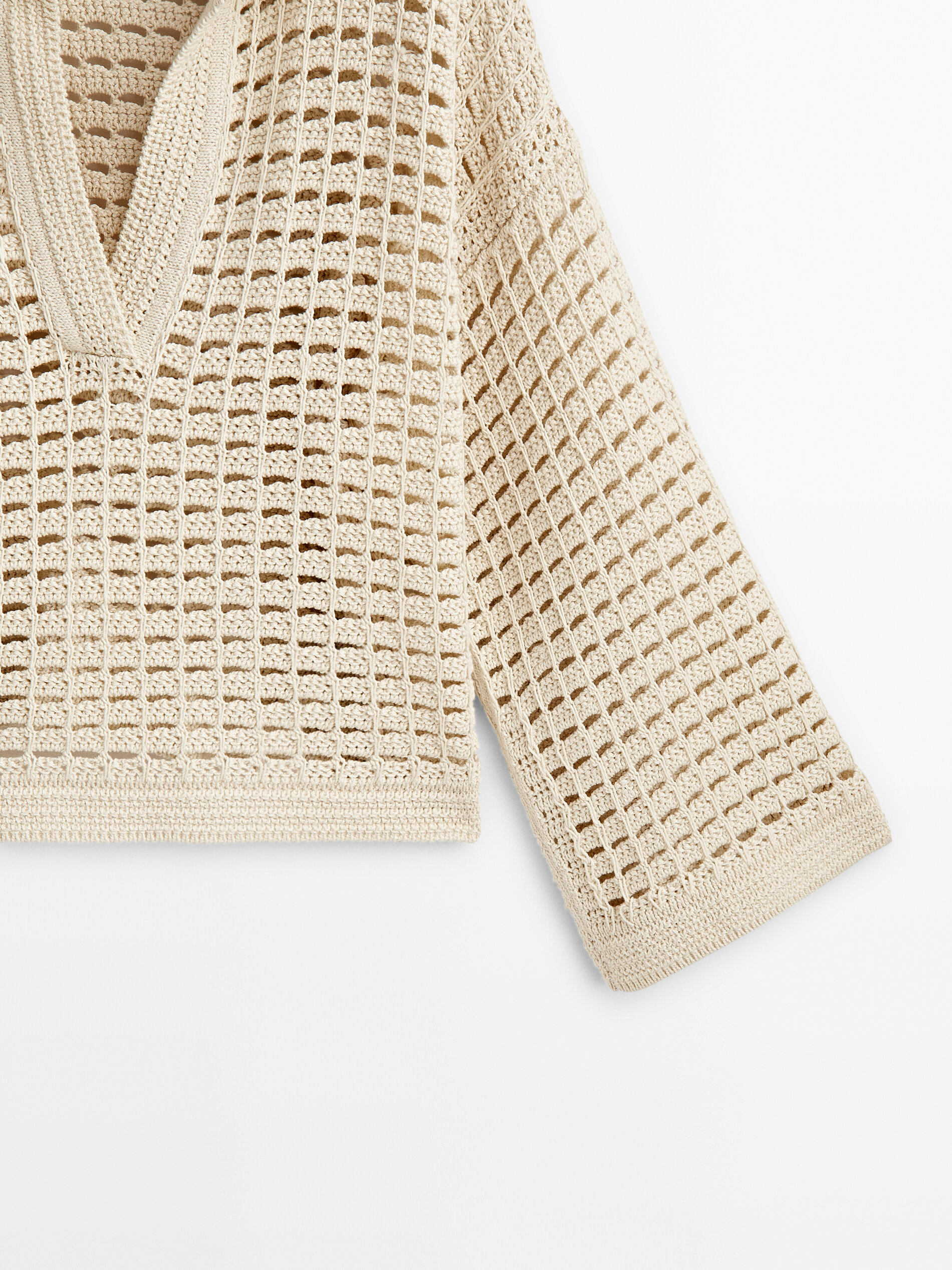 Jersey polo crochet - BEIGE