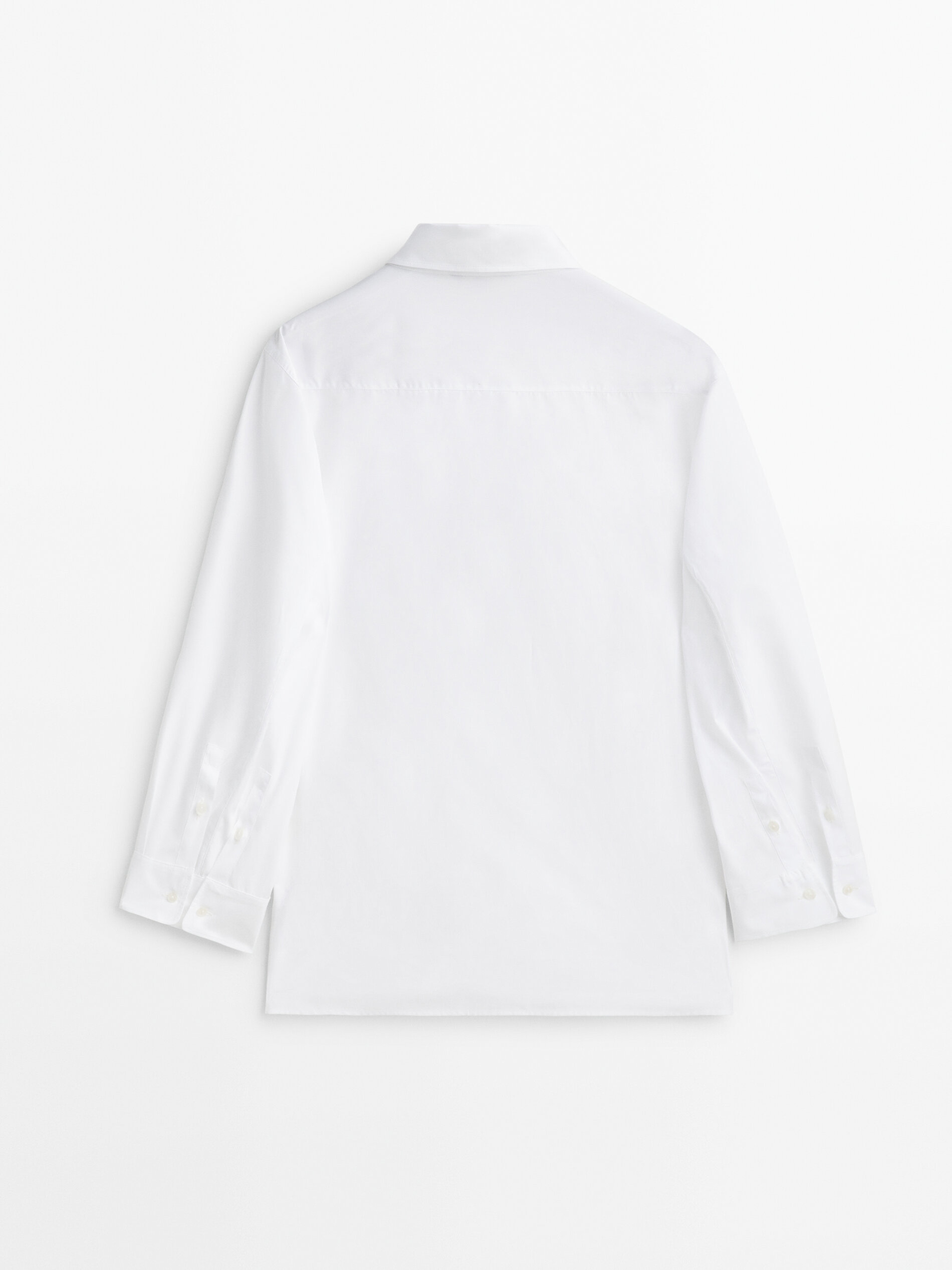 Camisa popelín detalle puños - BLANCO