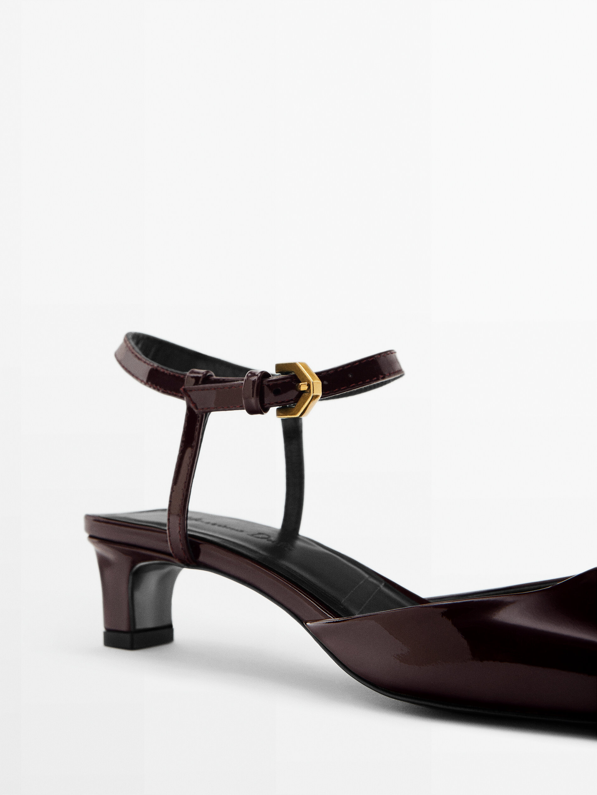 Zapato tacón piel pala - BURDEOS