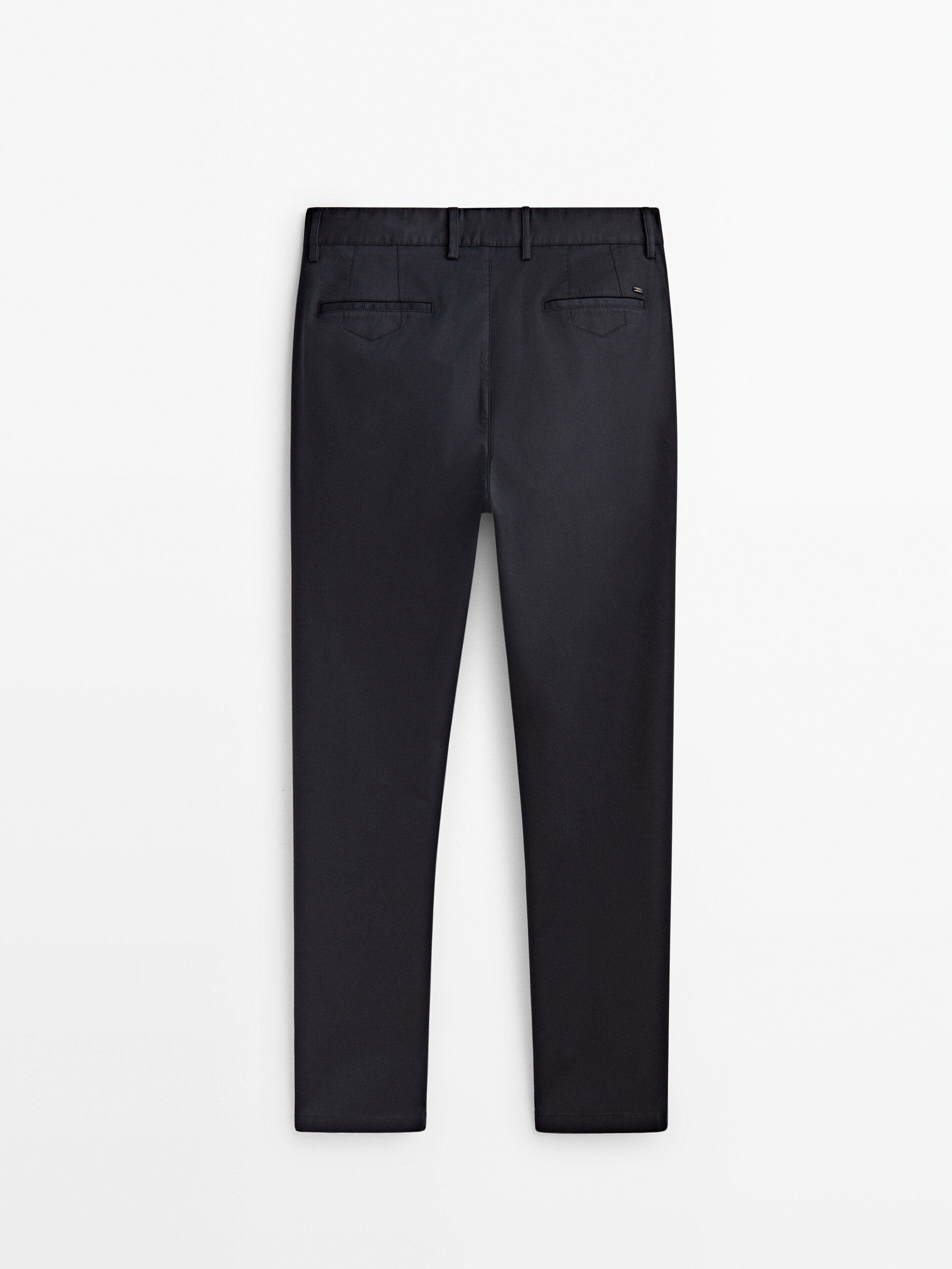 Pantalón chino tricotina tapered fit - AZUL MARINO