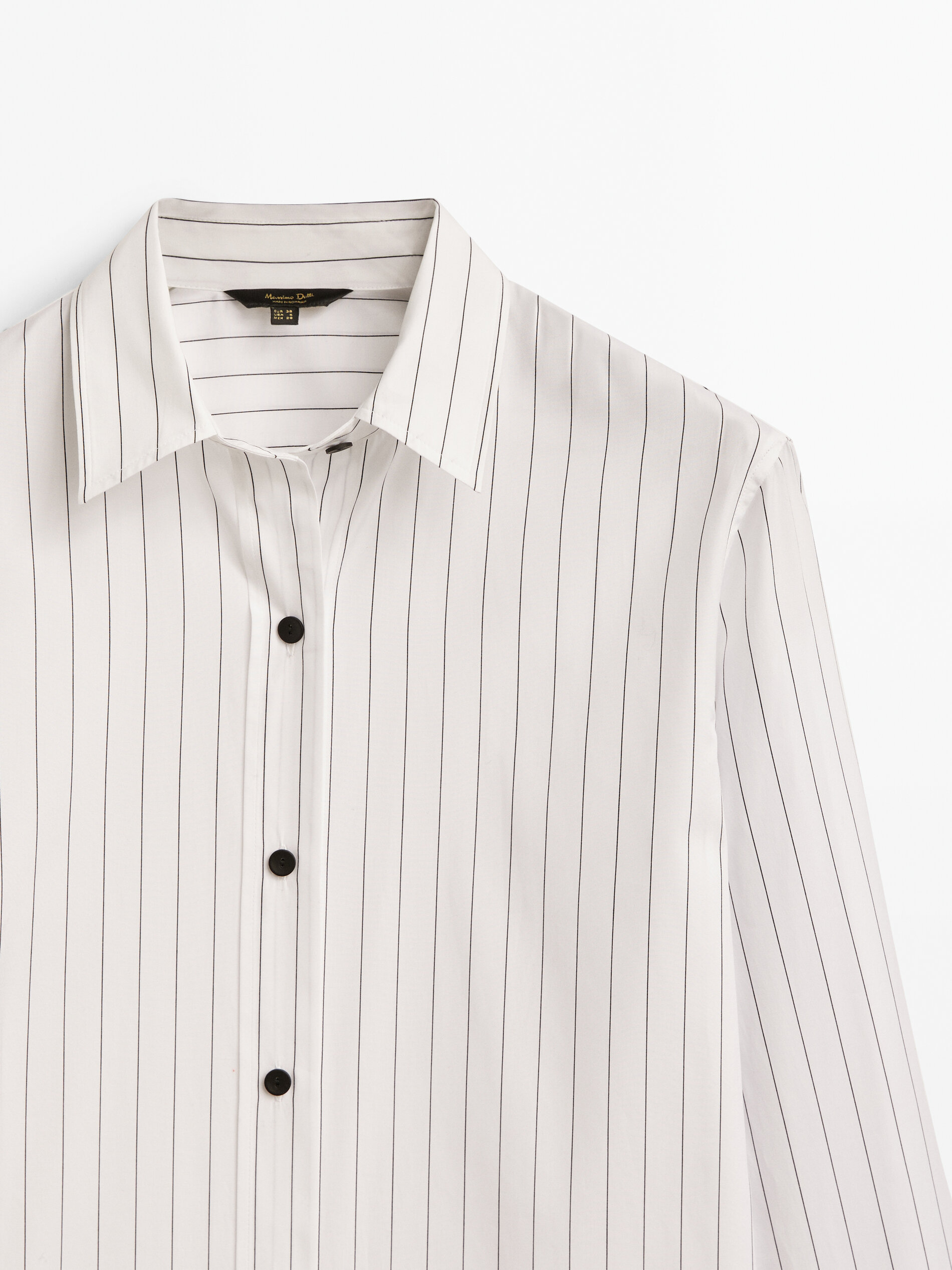 Camisa popelín algodón rayas - BLANCO