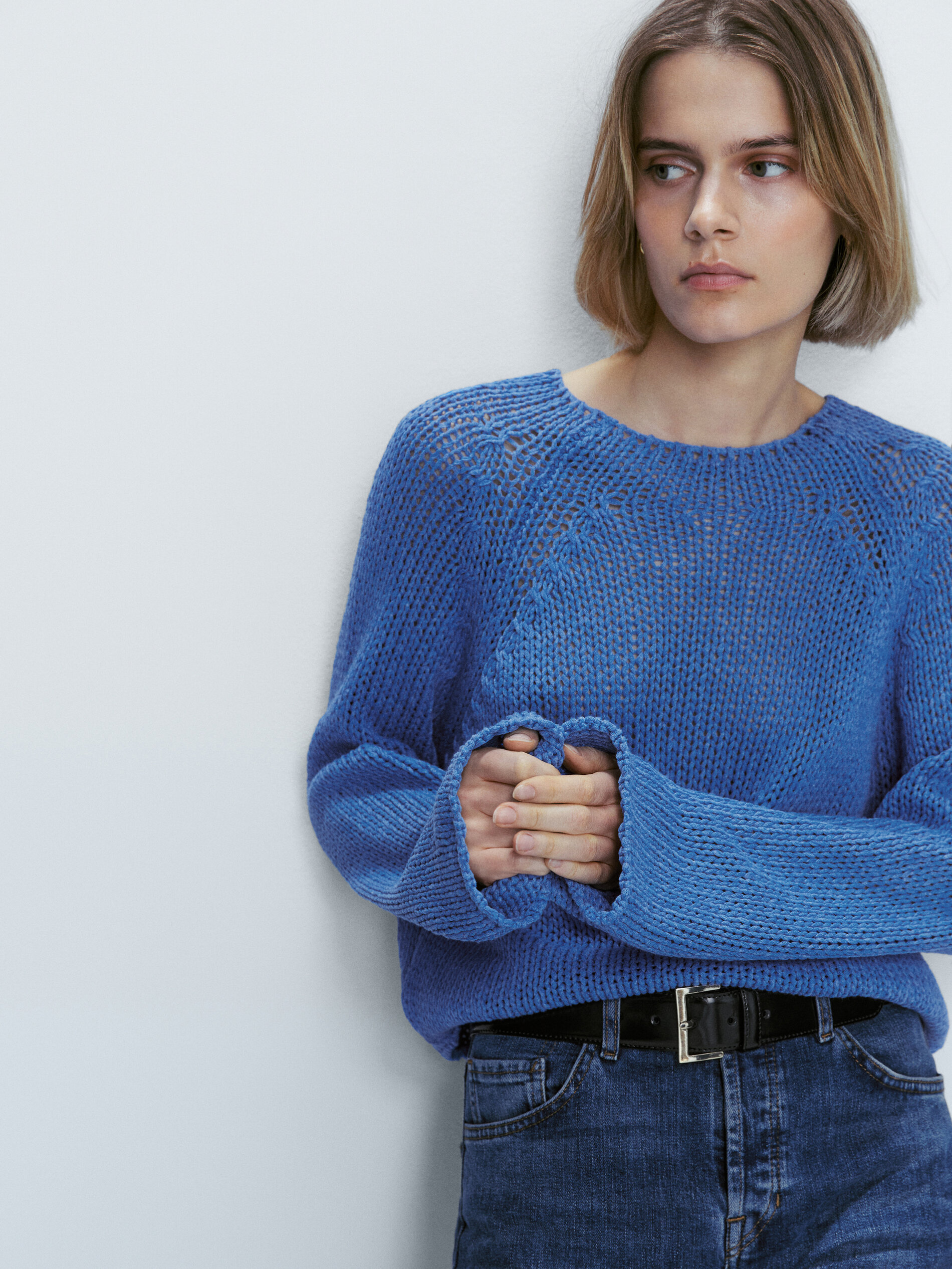 Jersey punto cropped - AZUL