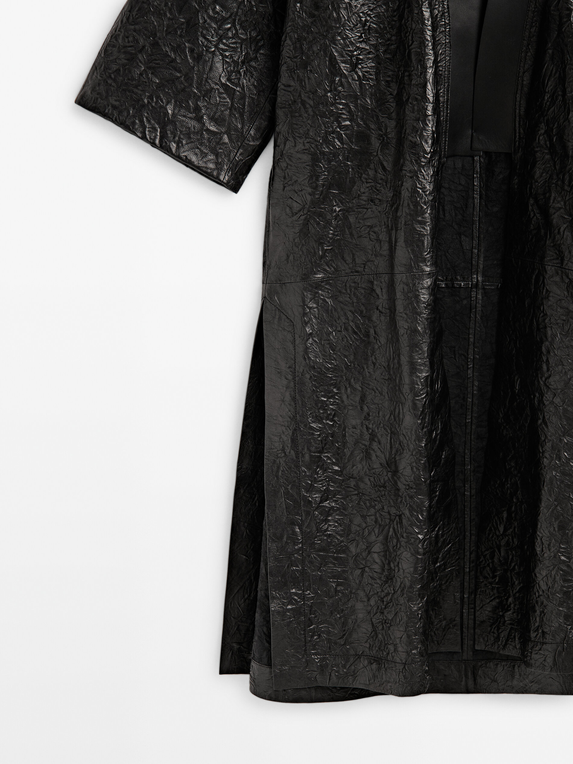 Kimono piel napa craquelada Limited edition - NEGRO