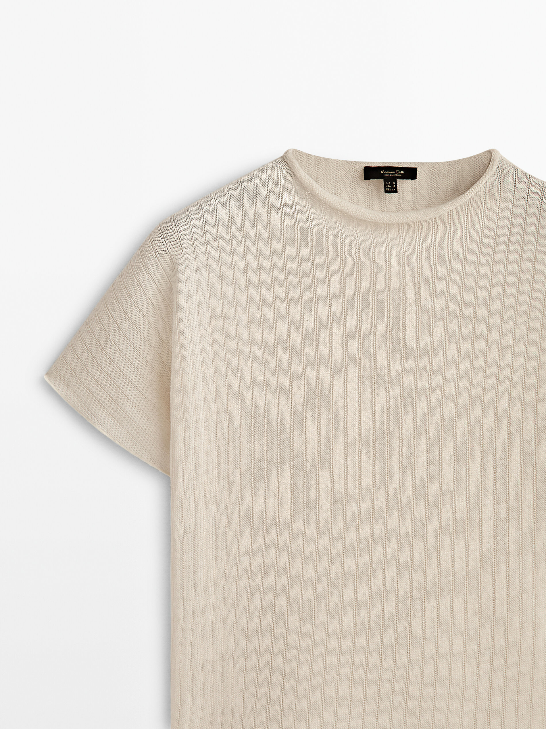 Top estructura con algodón y lino - CRUDO