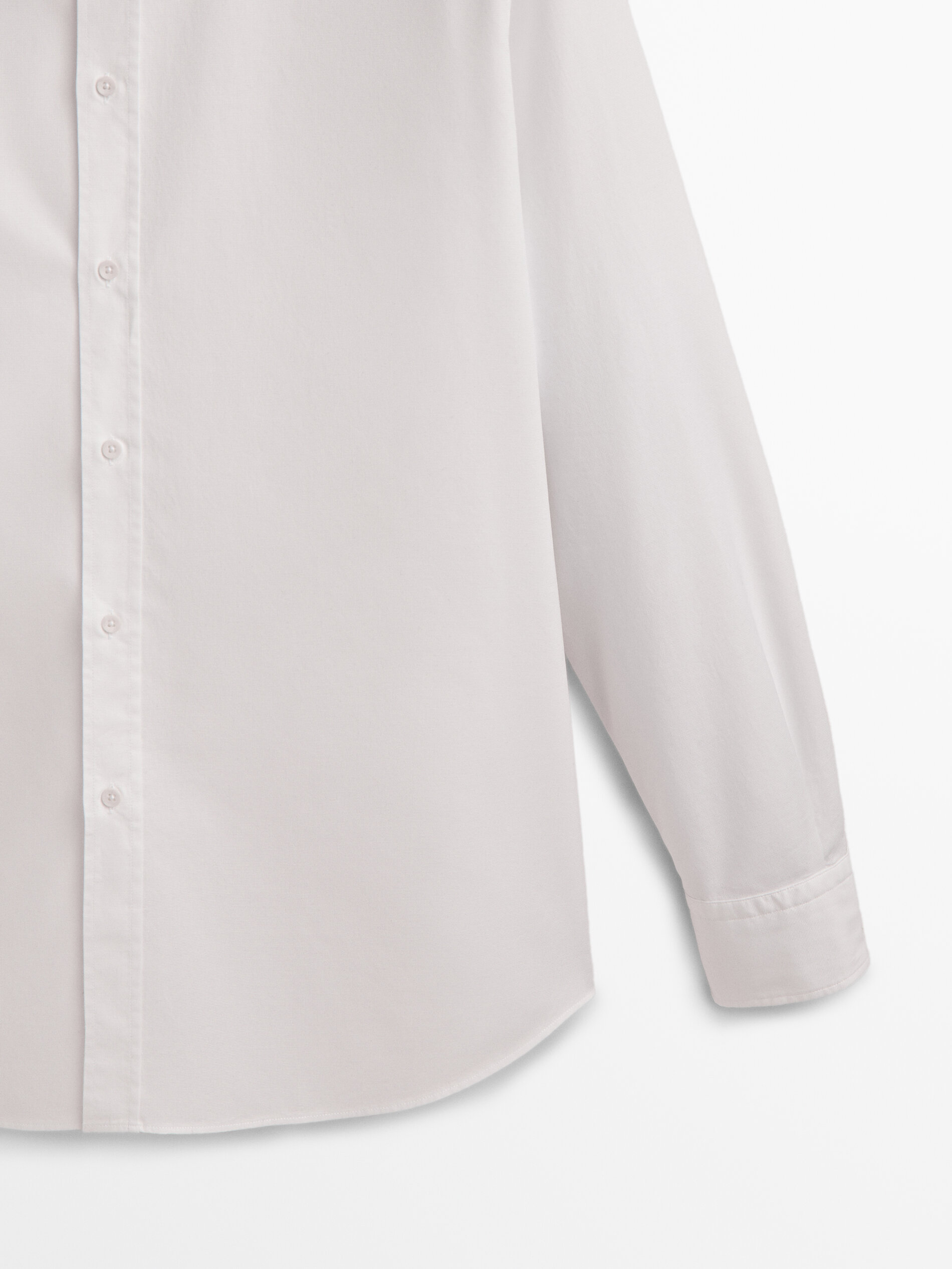 Camisa micro estructura algodón regular fit - BLANCO