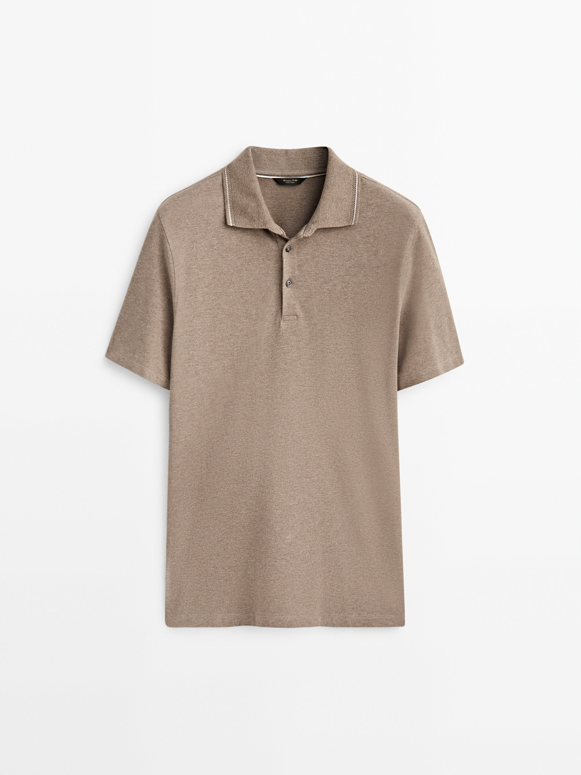 Polo manga corta contraste algodón - VISÓN