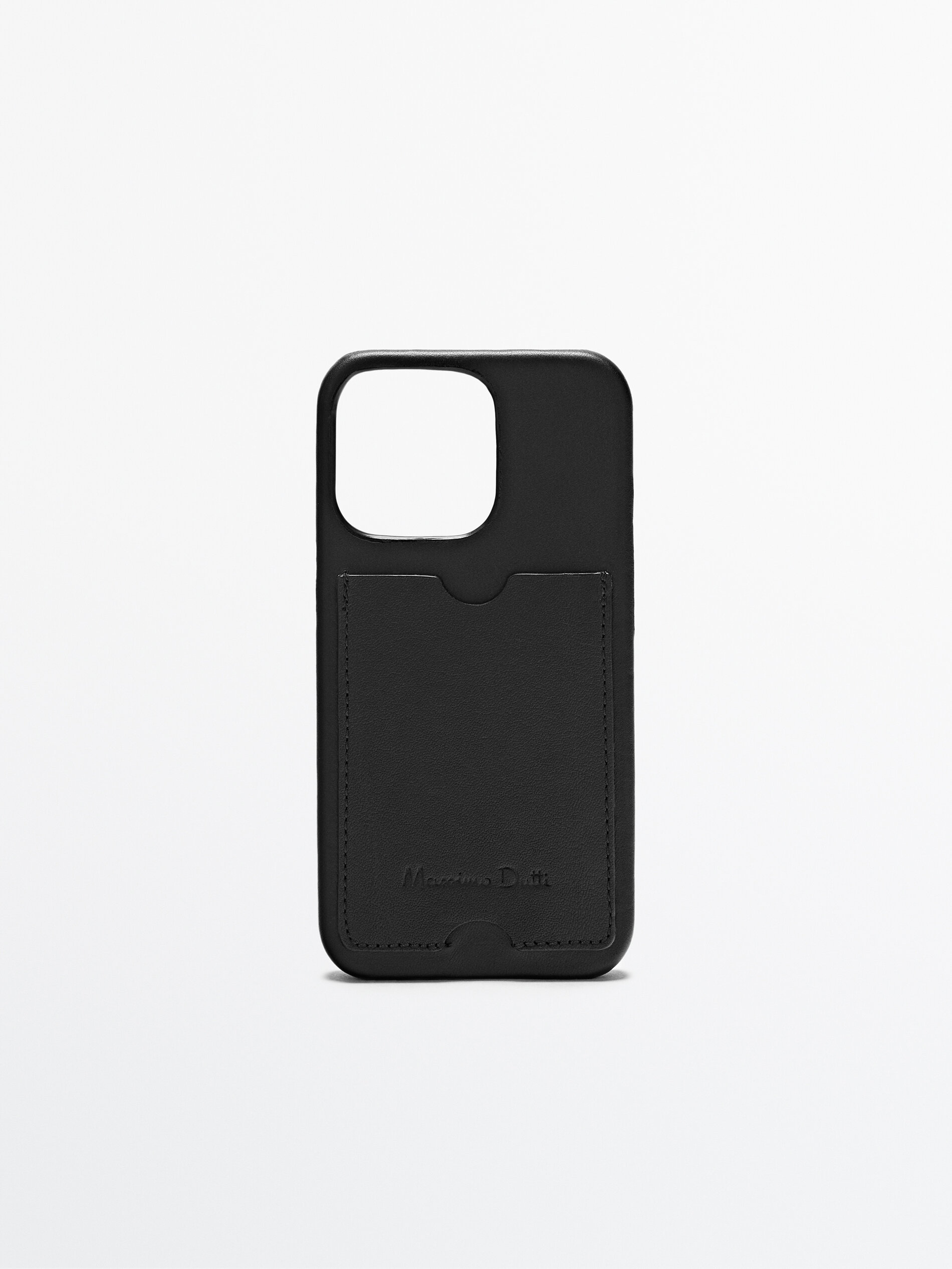 Funda iphone 13 pro piel con tarjetero - NEGRO