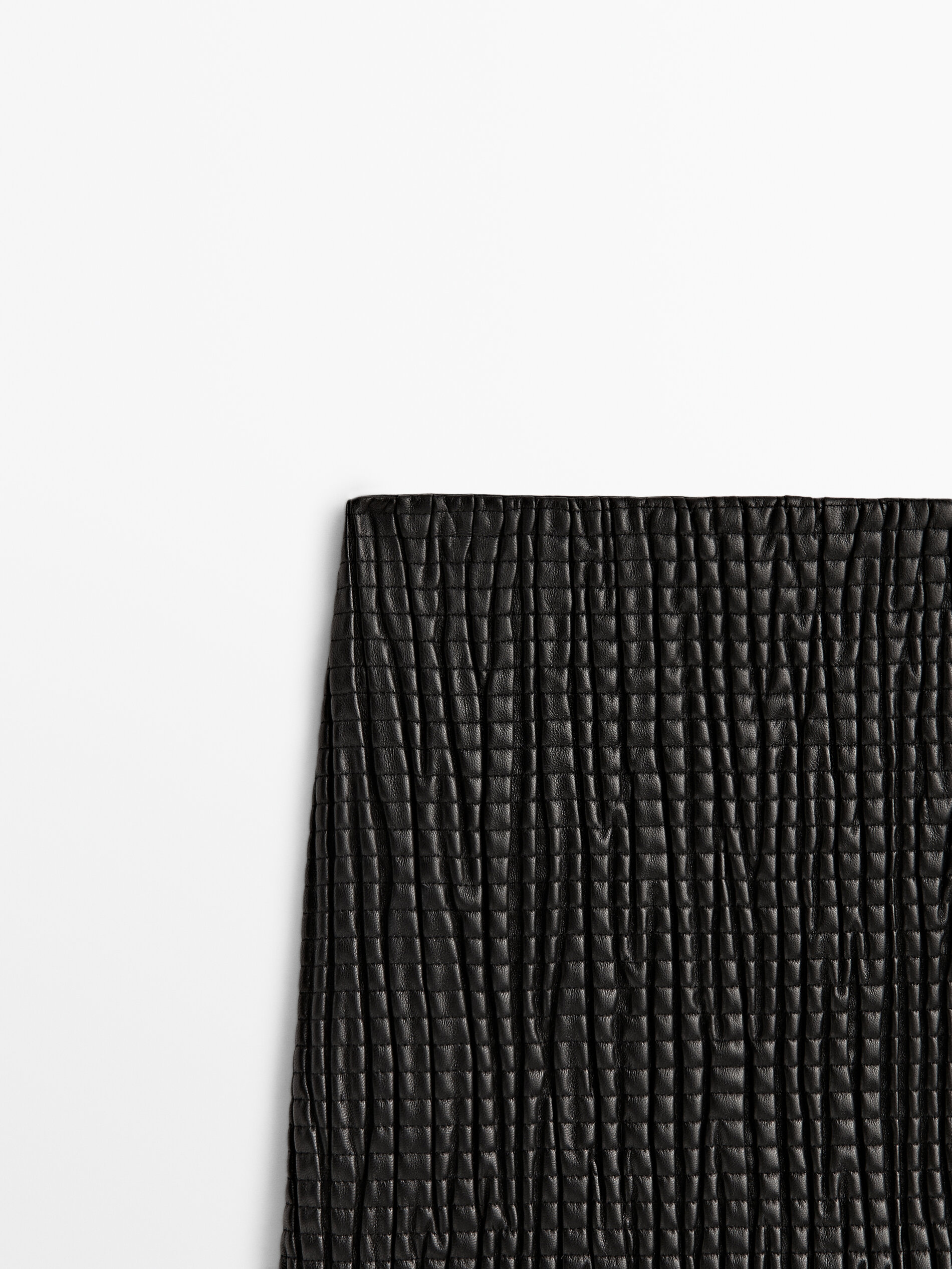 Mini falda piel napa stretch - NEGRO