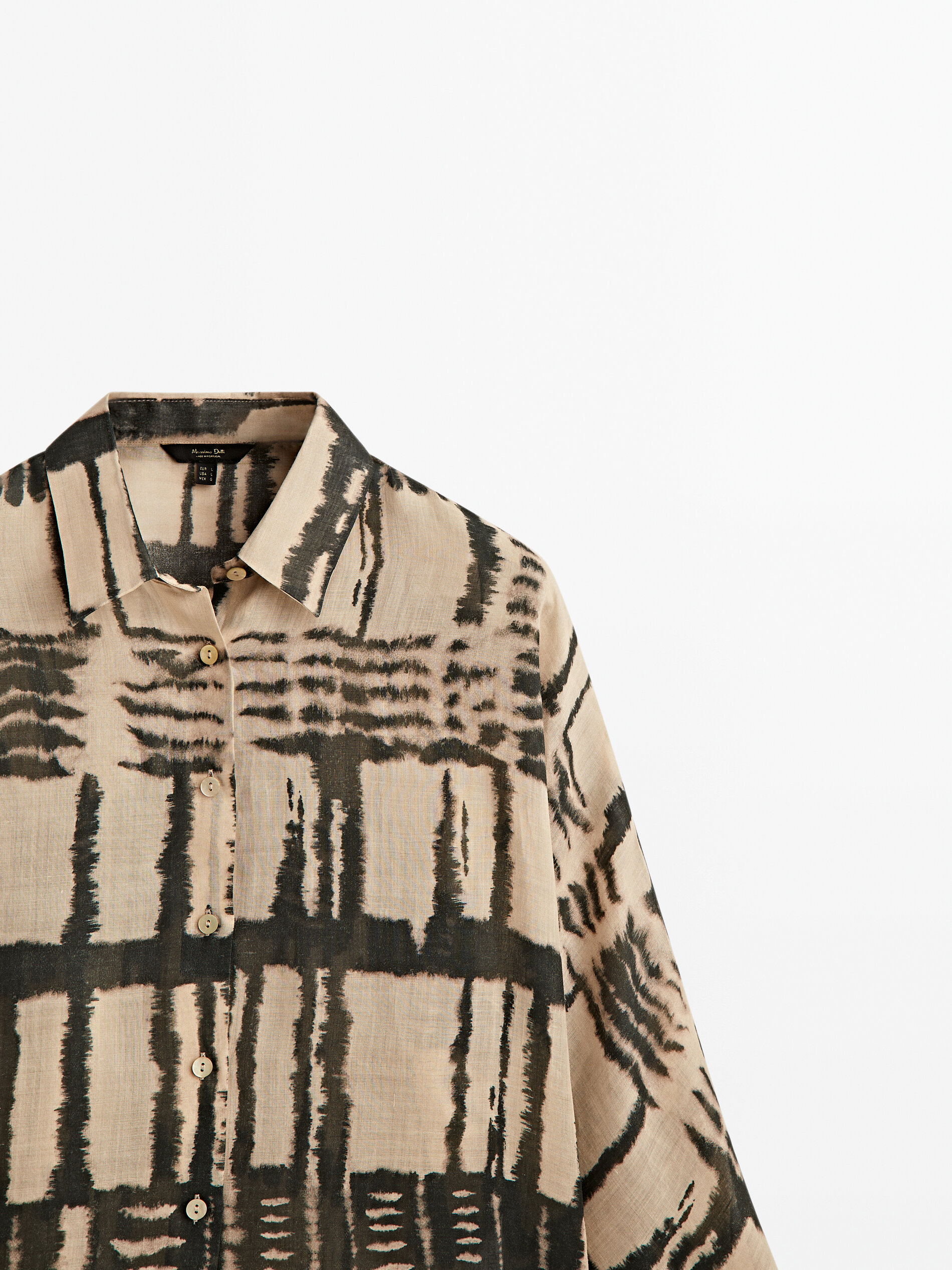 Camisa estampada 100% ramio - CRUDO