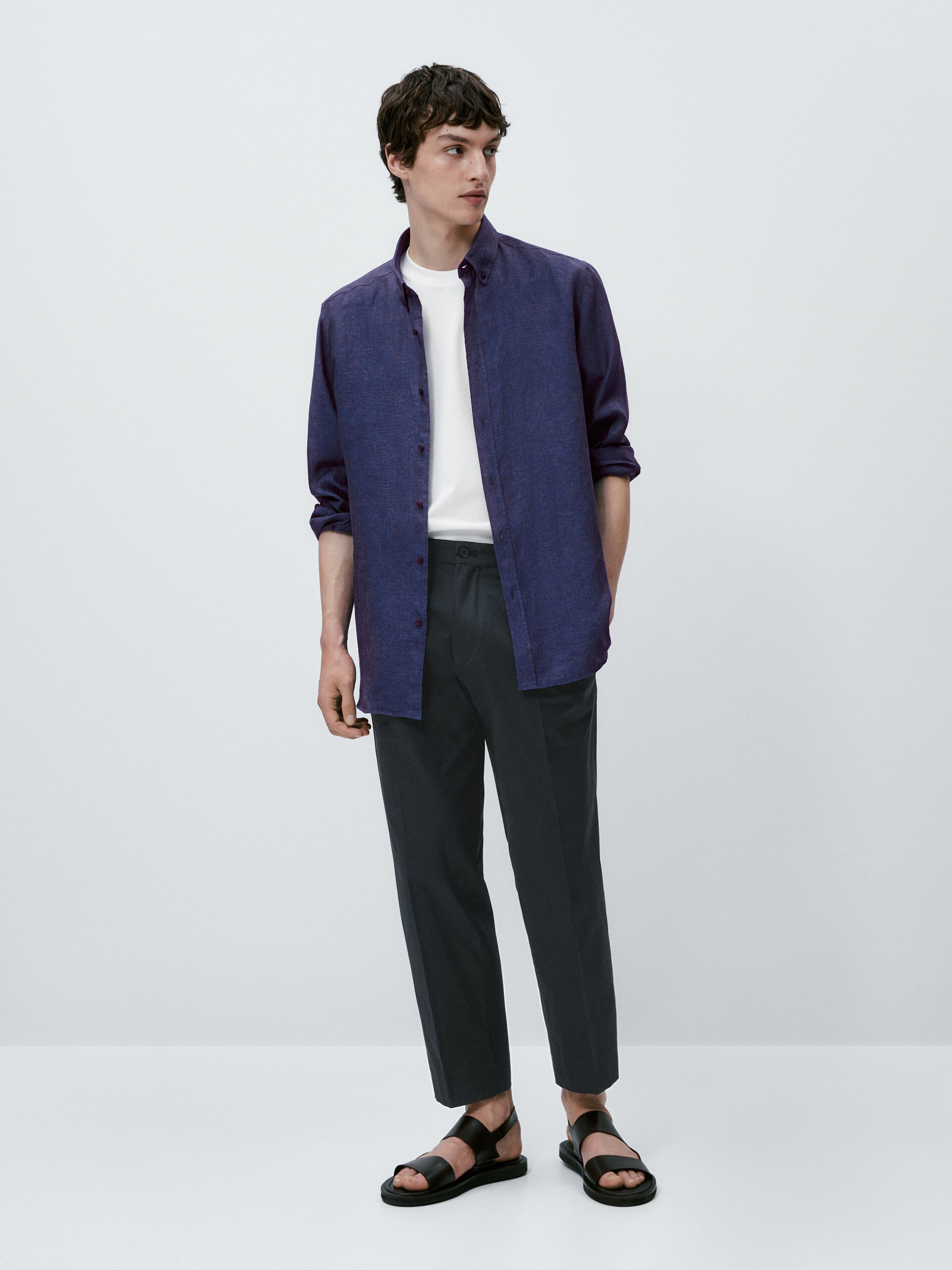 Camiseta manga corta piqué algodón mercerizado - BLANCO