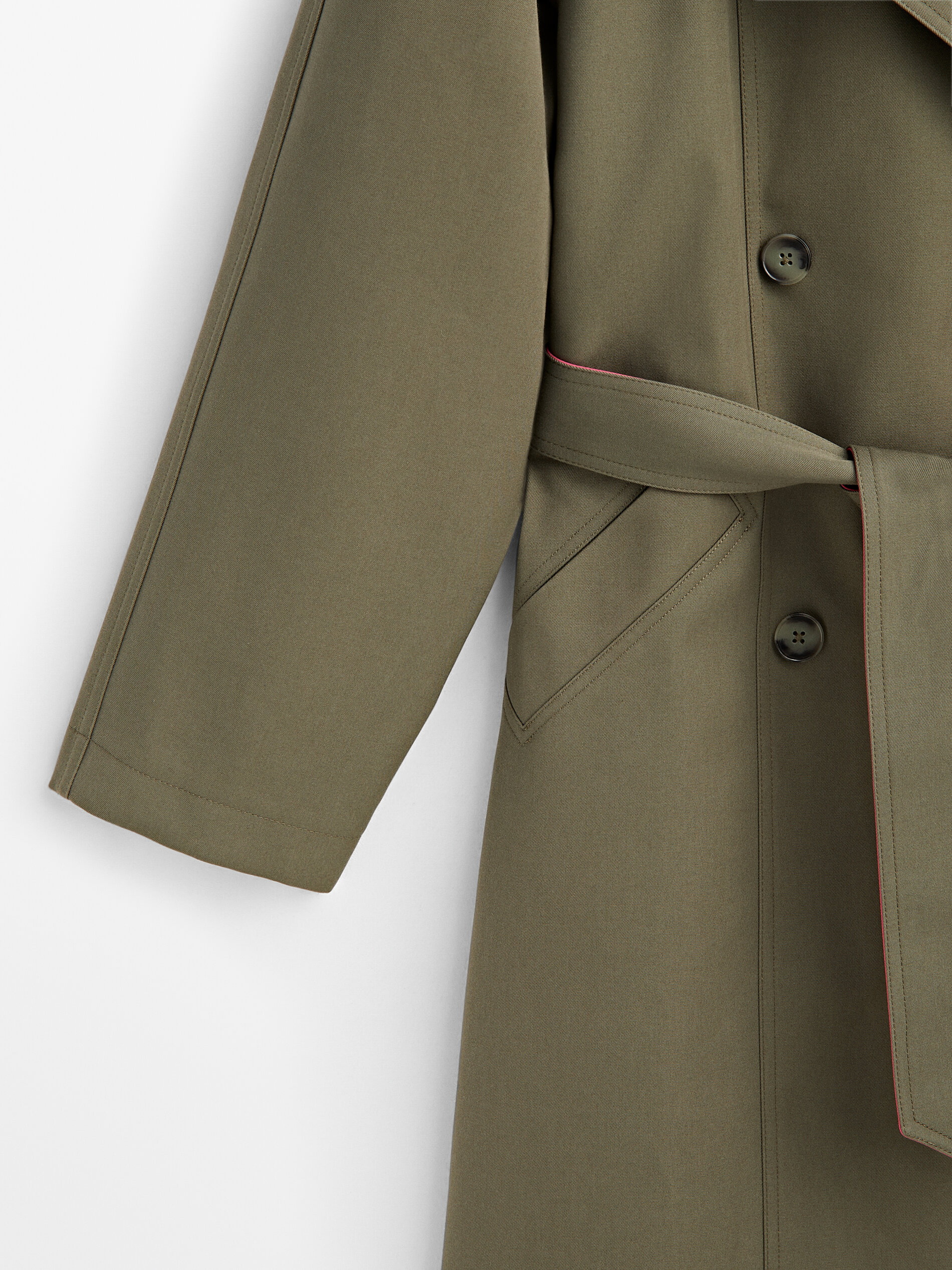 Chaqueta trench contraste color - KAKI