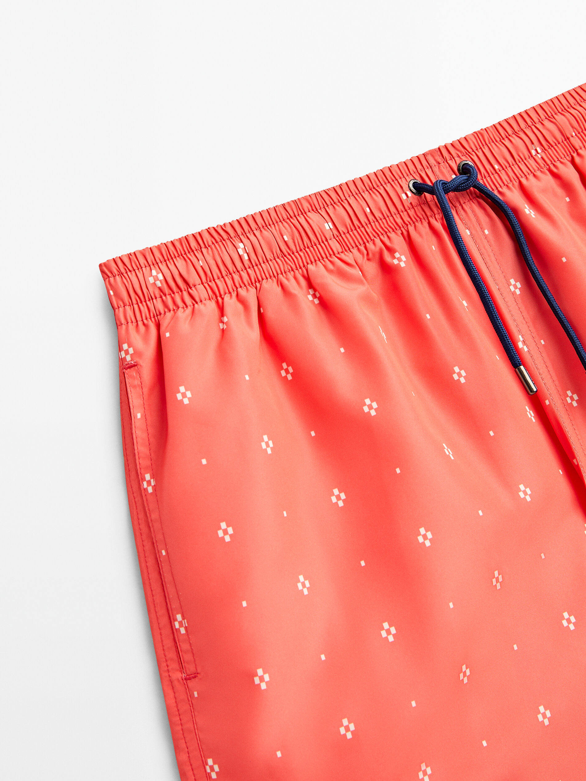 Bañador estampado rombo - CORAL