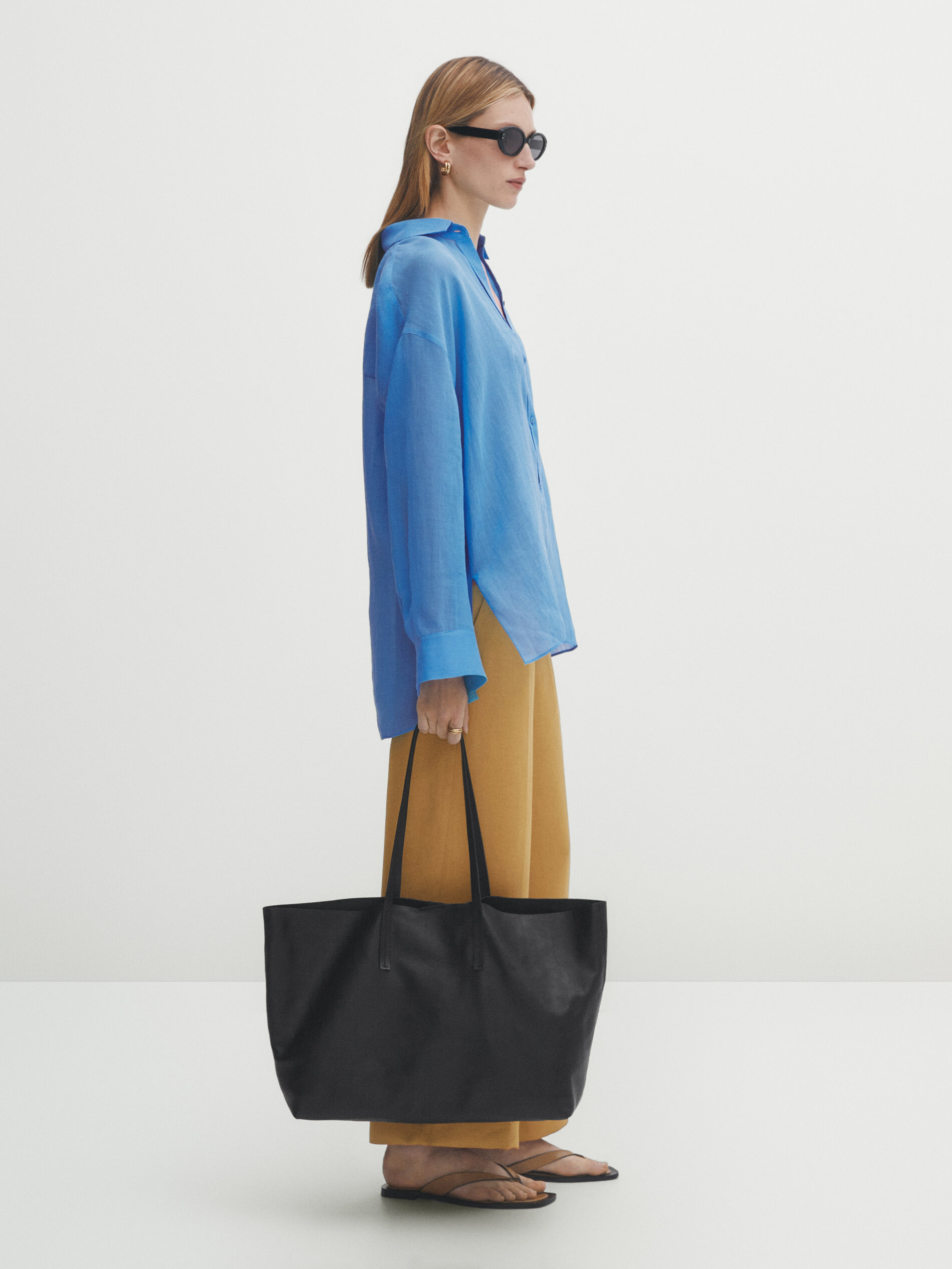 Camisa oversize 100% ramio - AZUL