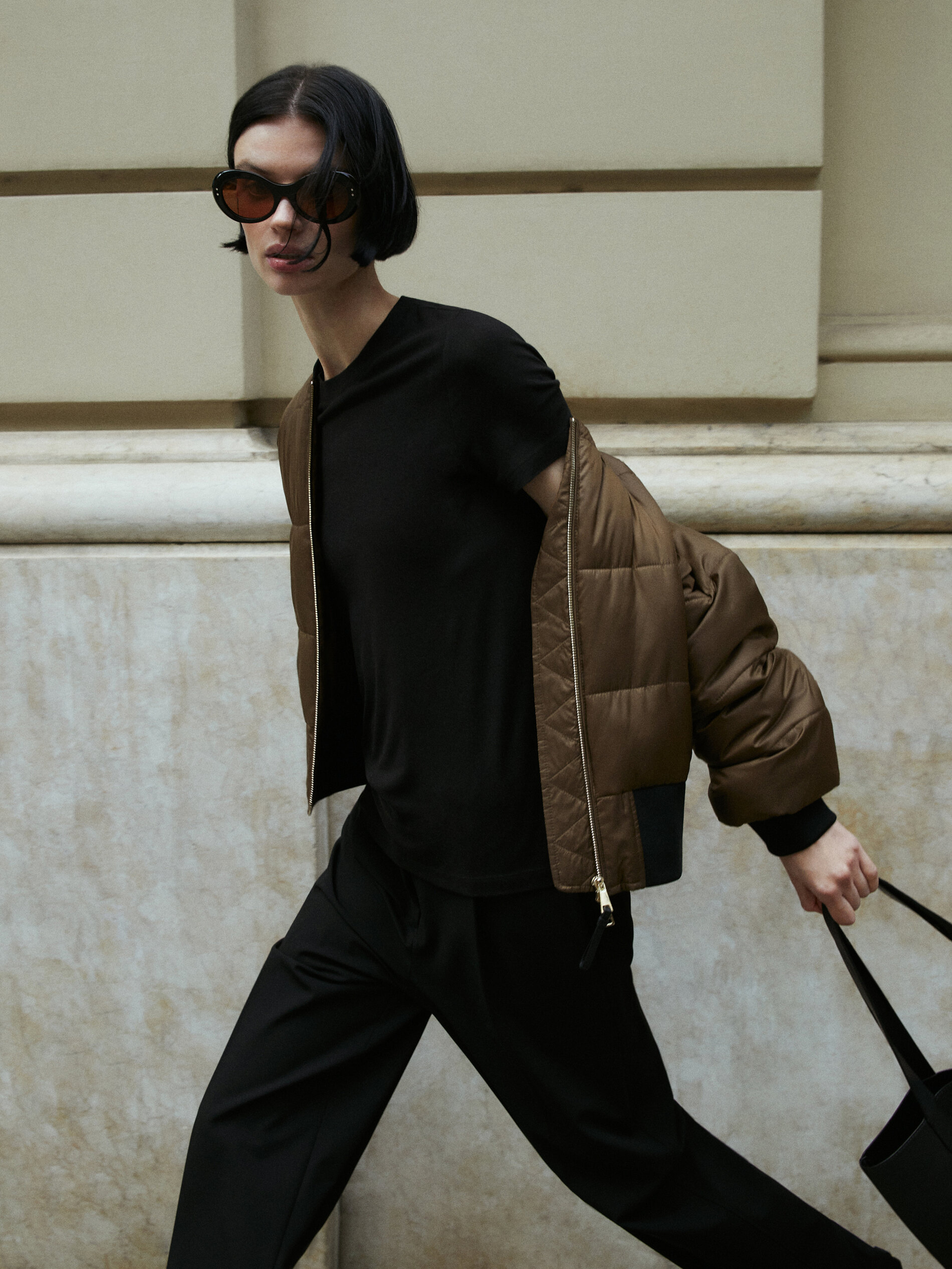 Camiseta manga corta mezcla modal cashmere - NEGRO