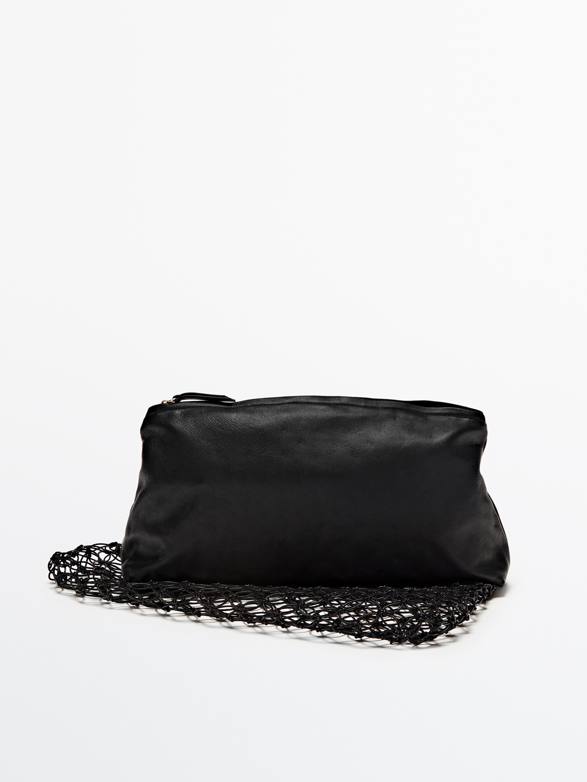 Bolso shopper trenzado tubular - NEGRO