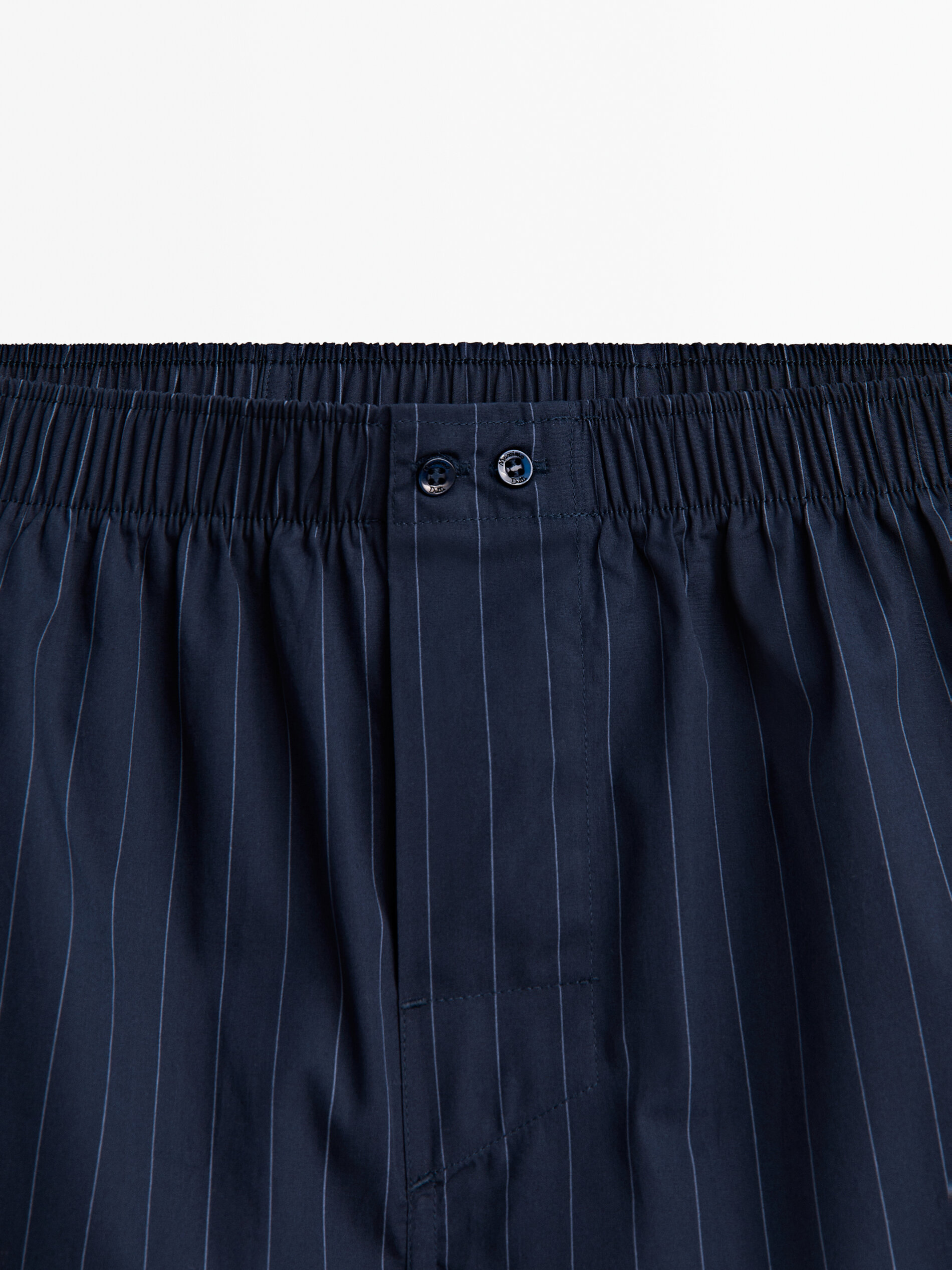 Calzoncillo popelín rayas azul marino - AZUL MARINO