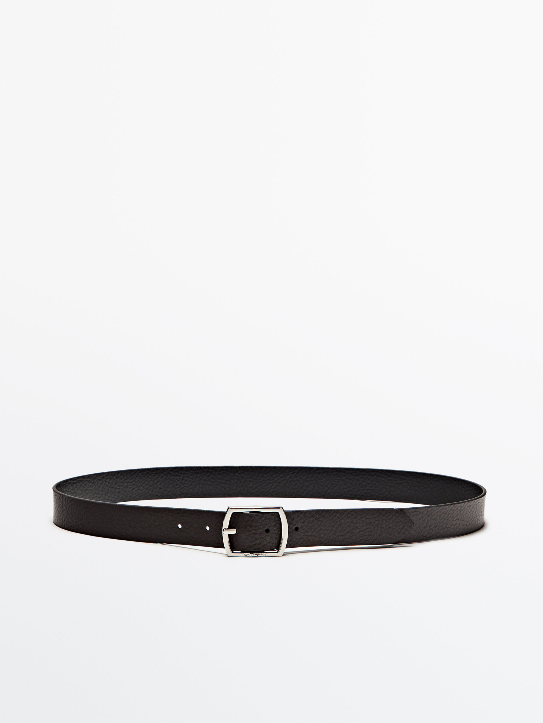 Cinturón reversible piel abatanada - NEGRO