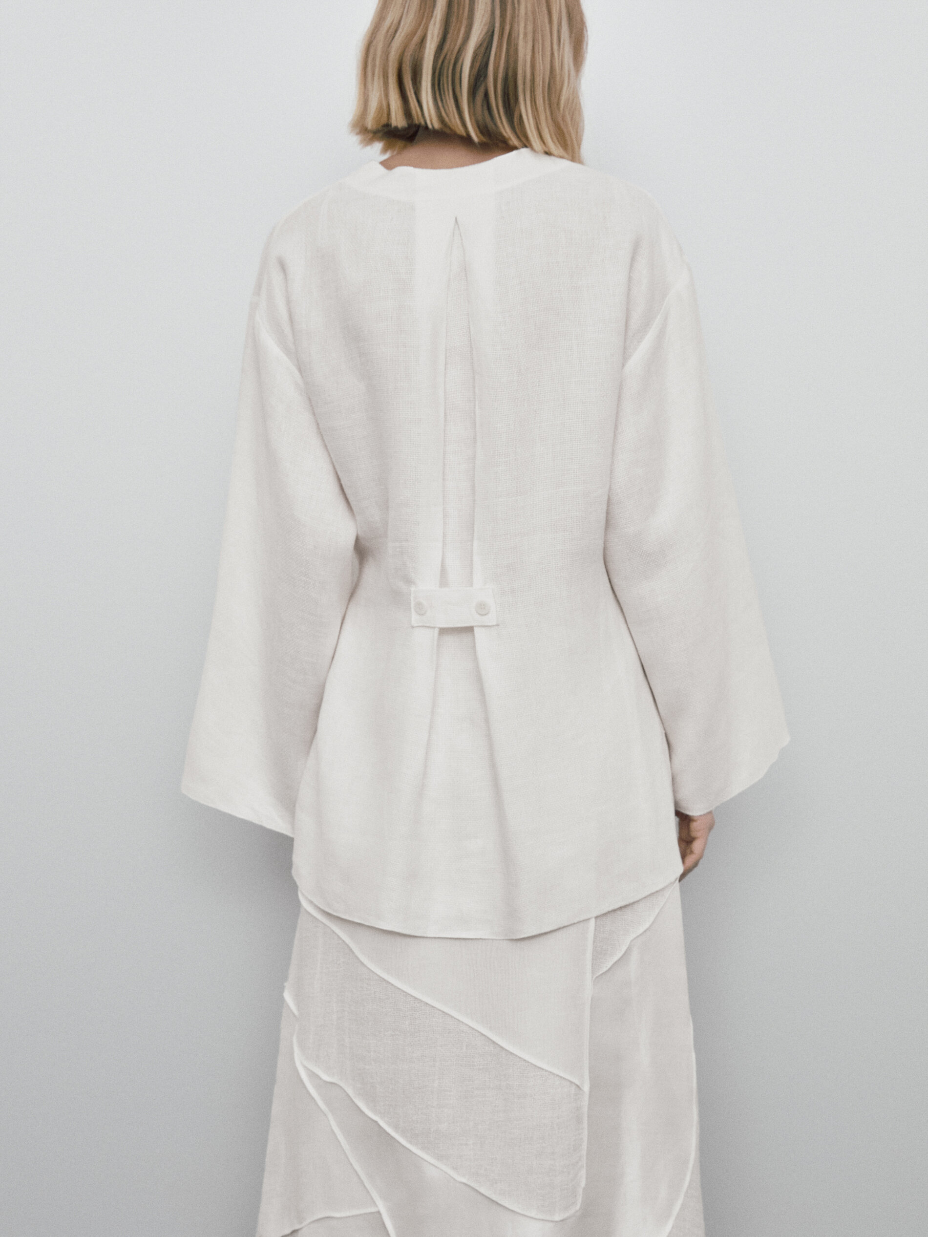 Sobrecamisa lino estructura Limited Edition - BLANCO