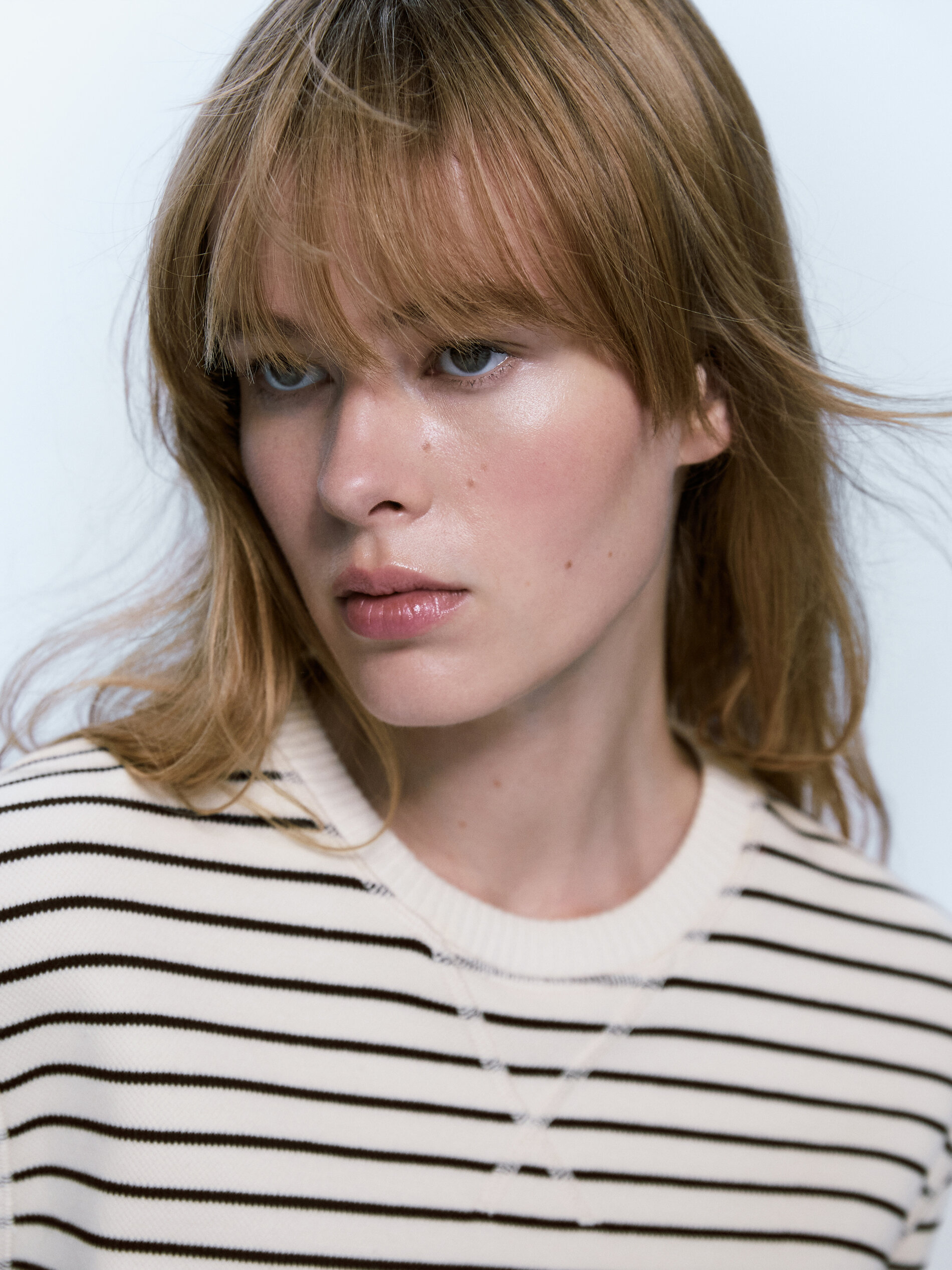 Sudadera rayas mezcla algodón - CRUDO