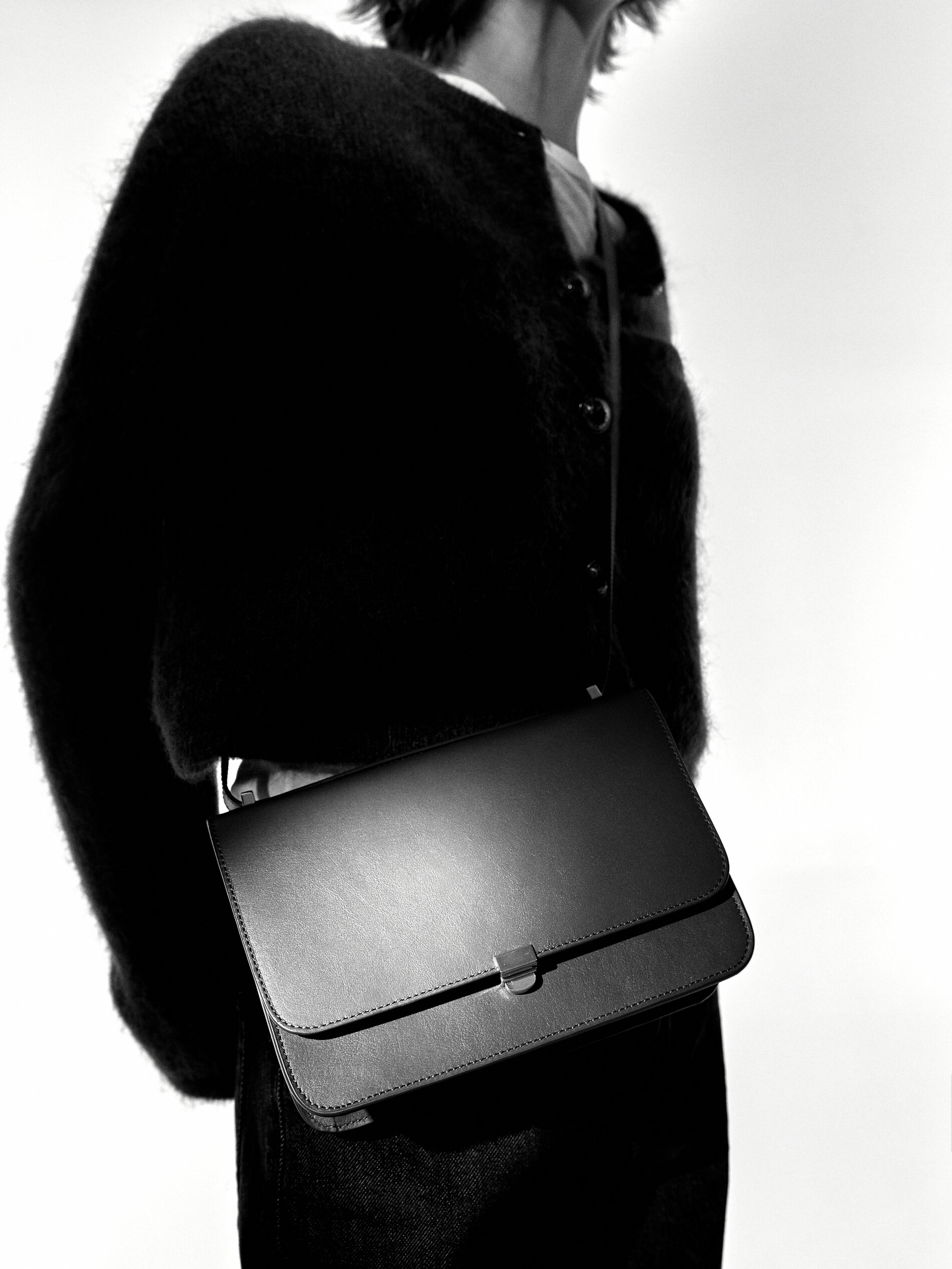 Bolso bandolera rectangular piel - KAKI