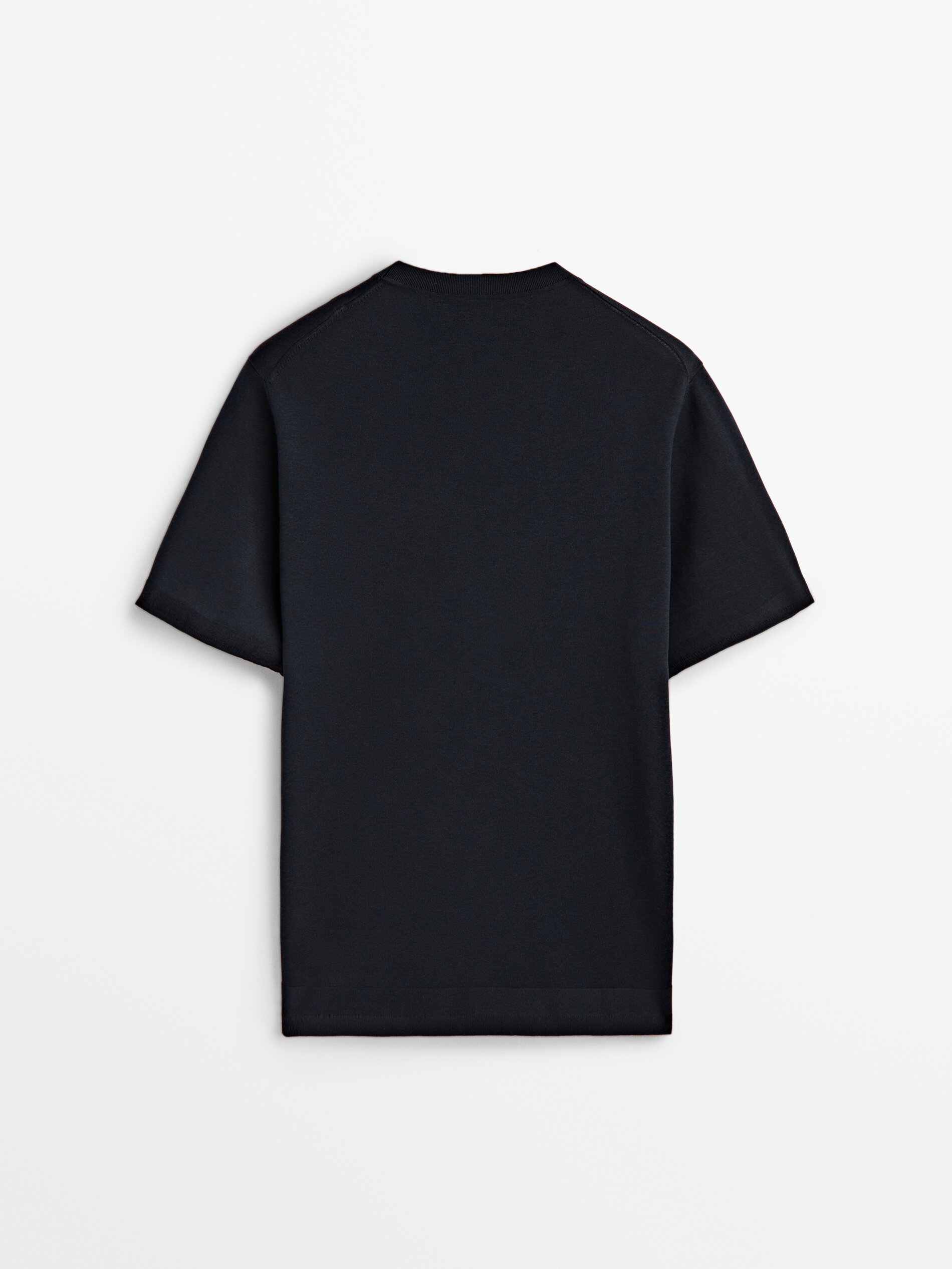 Jersey mezcla algodón seda manga corta -Studio - AZUL MARINO