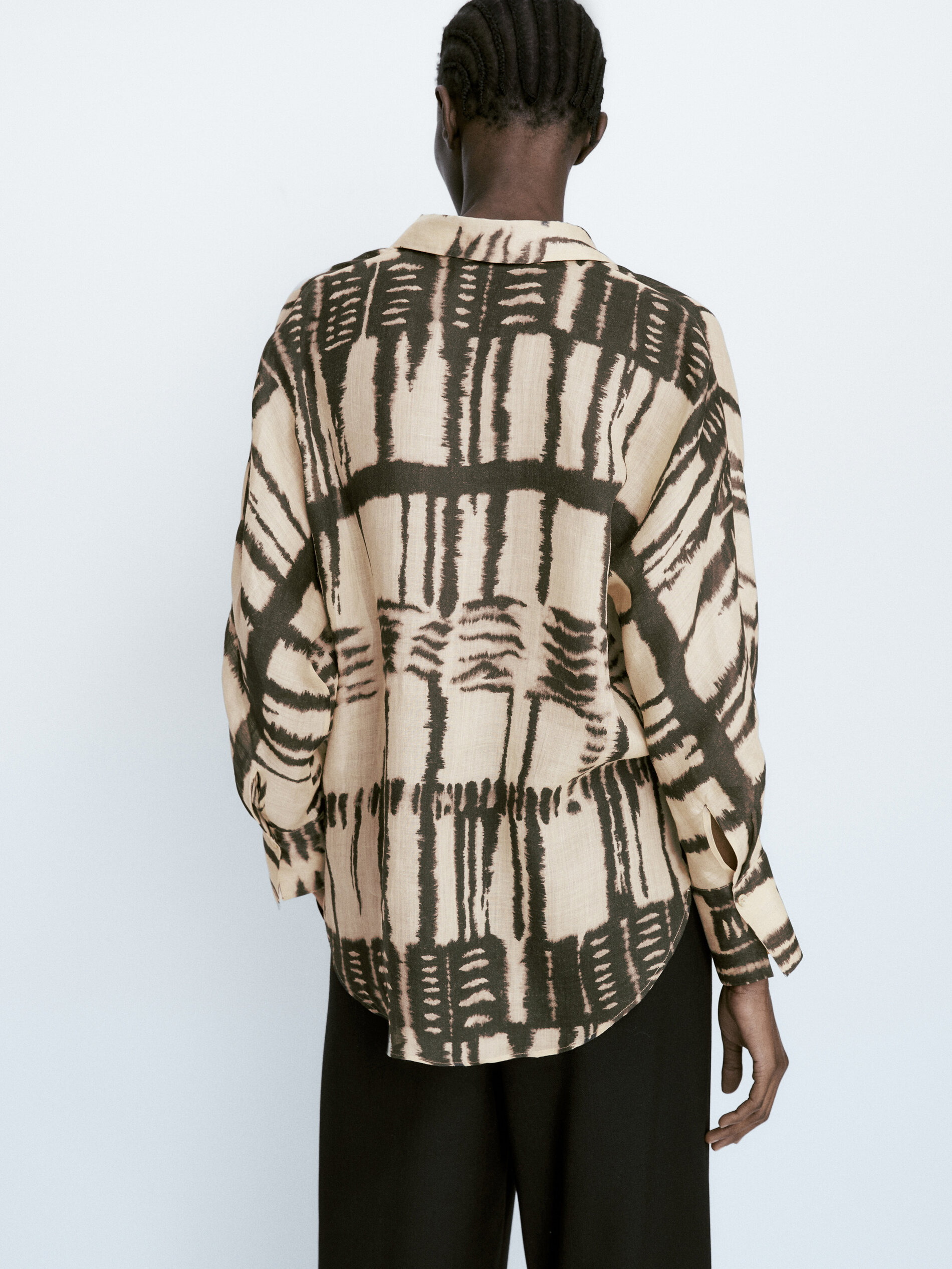 Camisa estampada 100% ramio - CRUDO