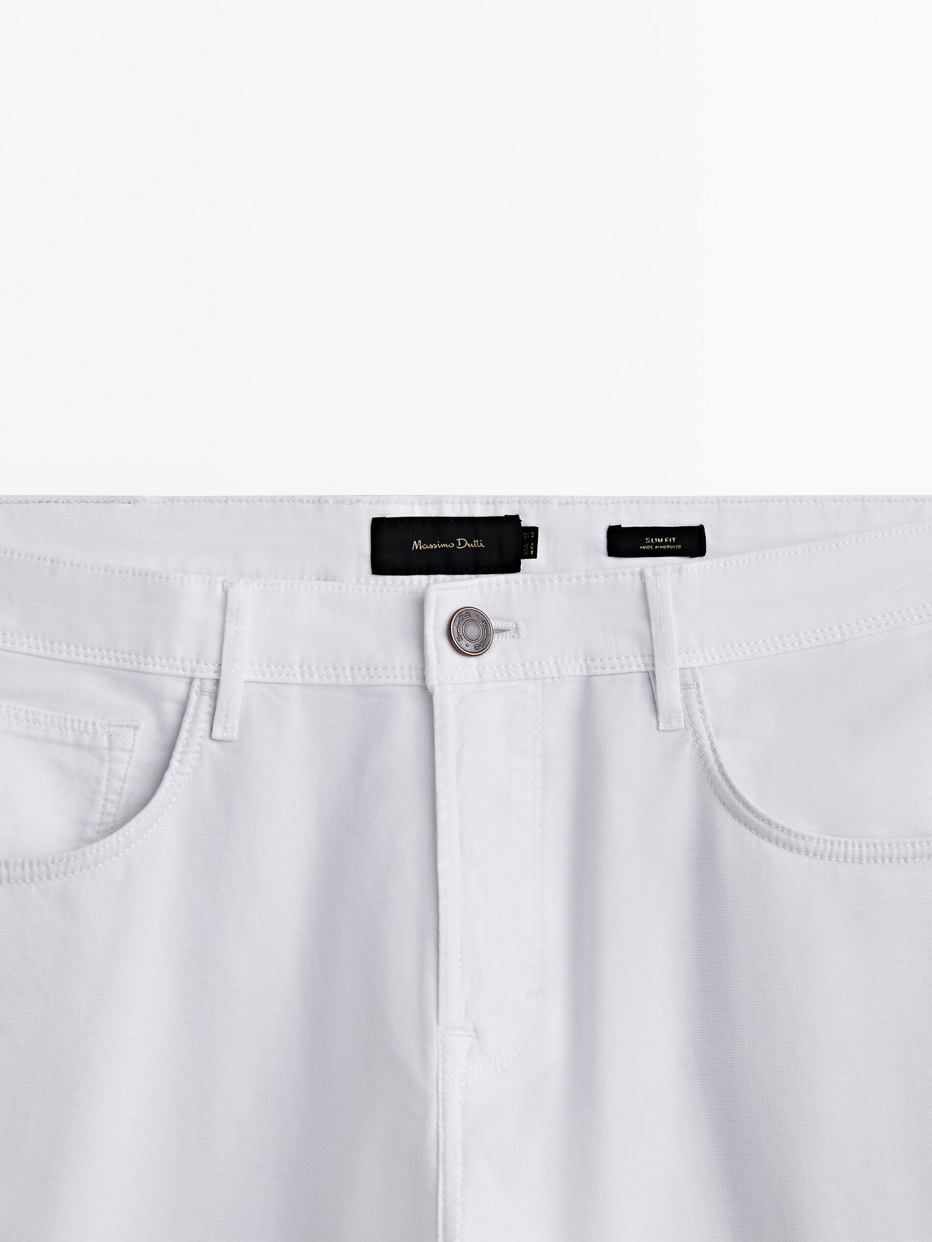 Pantalón tejanero estructura slim fit - BLANCO