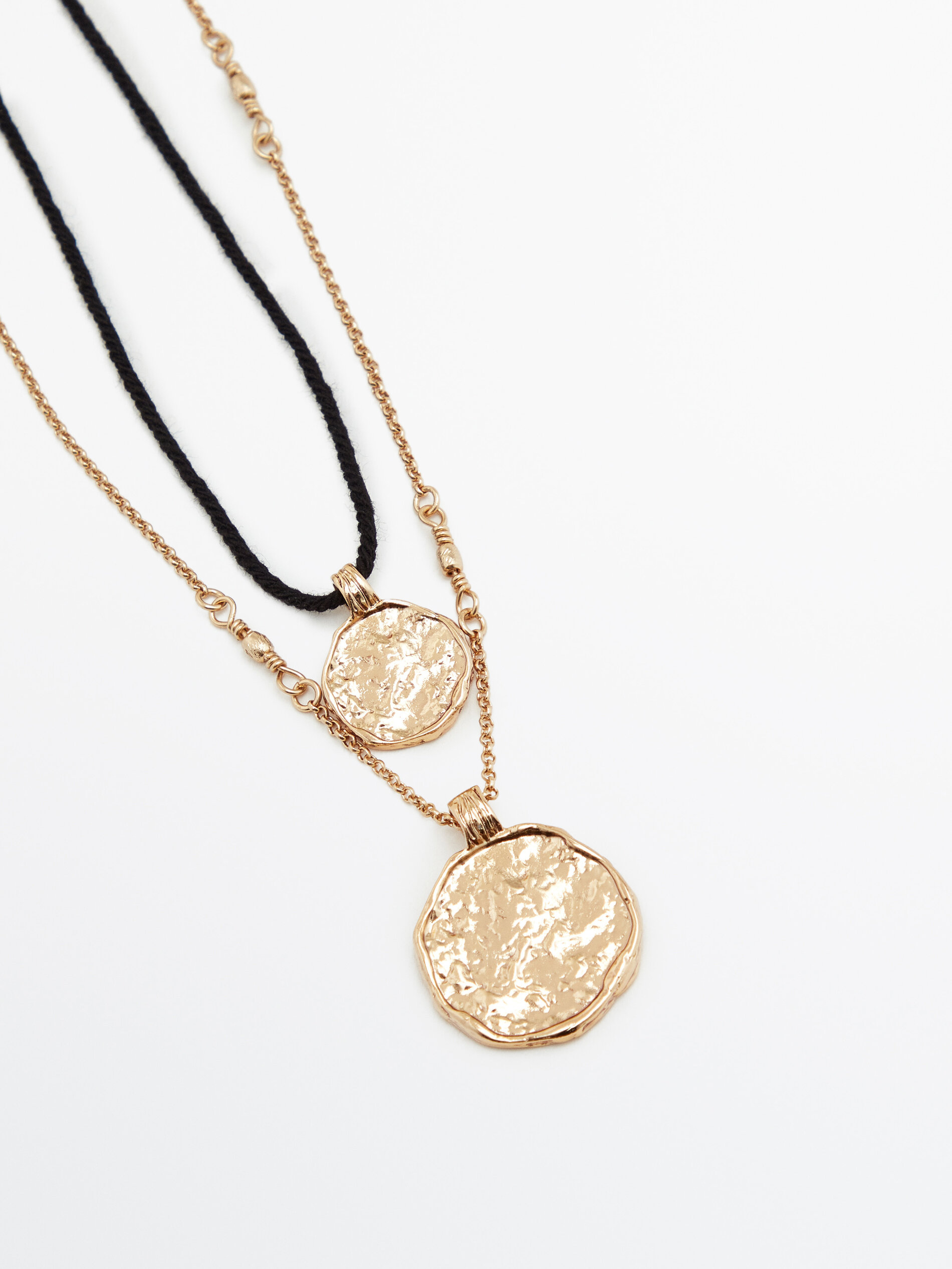 Collar combinado doble moneda - DORADO